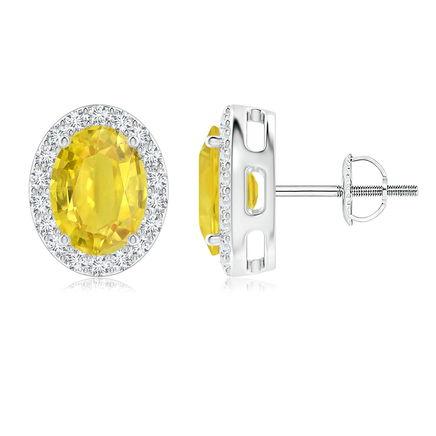 AA - Yellow Sapphire / 3.36 CT / 14 KT White Gold