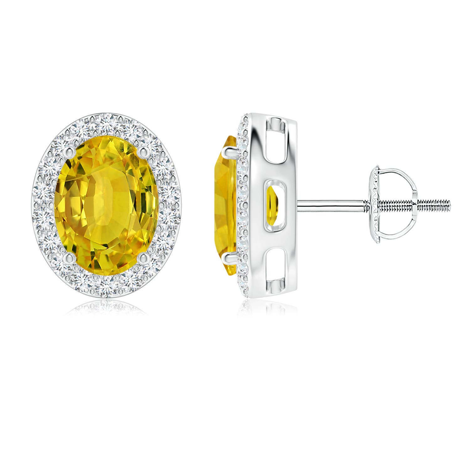 AAAA - Yellow Sapphire / 3.36 CT / 14 KT White Gold