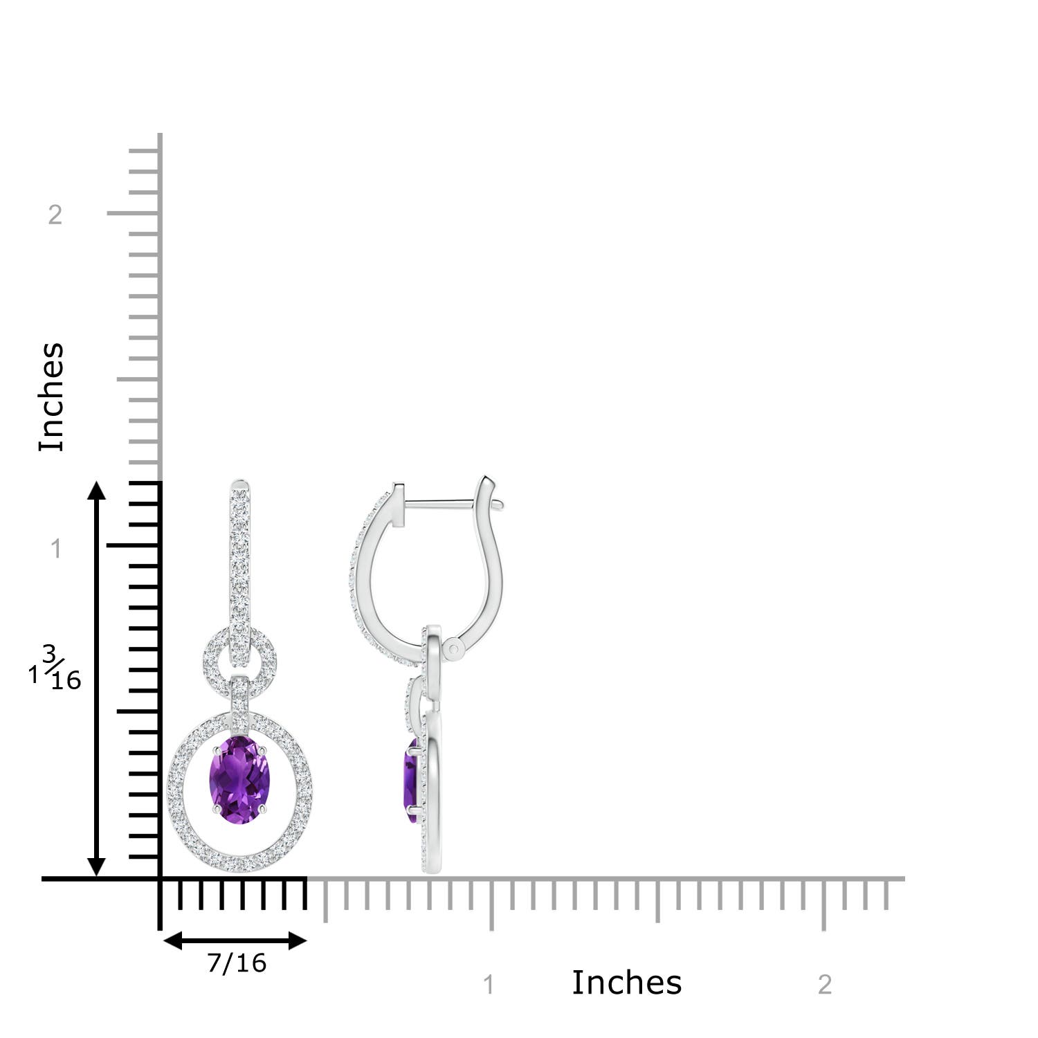 AAAA - Amethyst / 1.35 CT / 14 KT White Gold