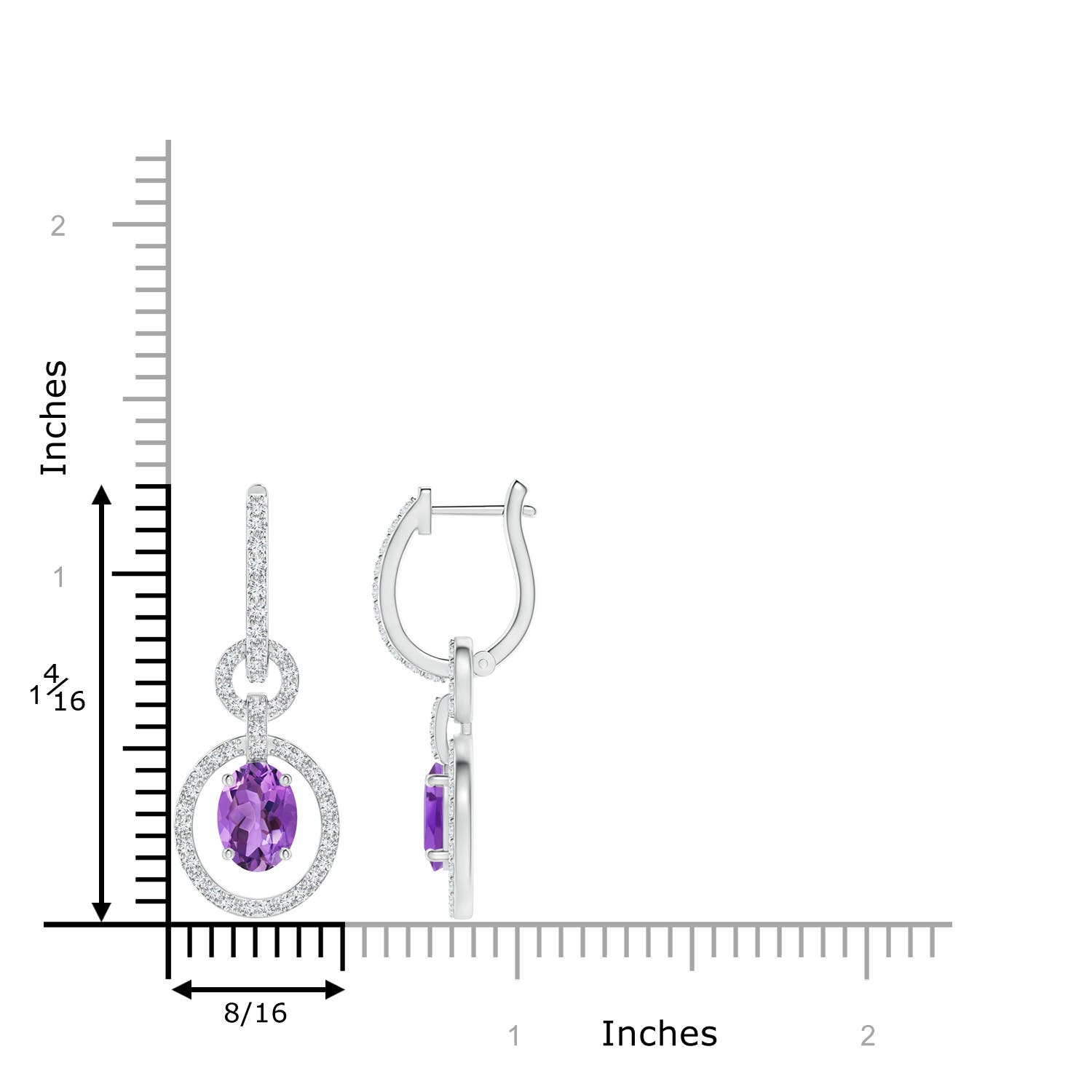 AA - Amethyst / 2.02 CT / 14 KT White Gold