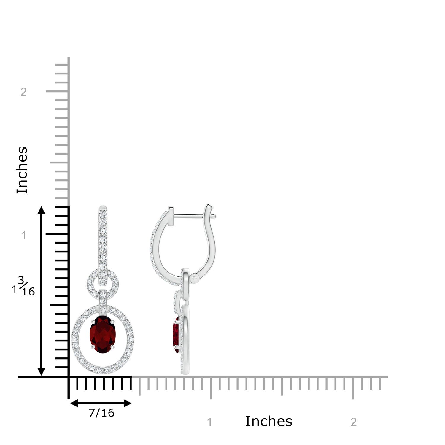 A - Garnet / 1.65 CT / 14 KT White Gold