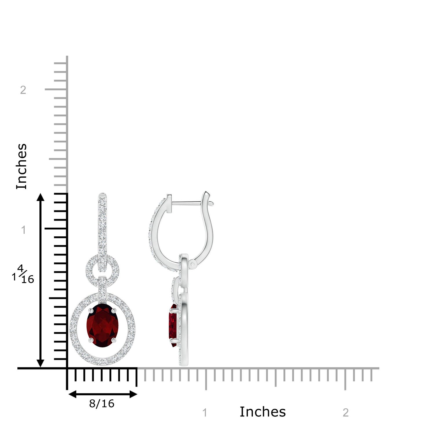 A - Garnet / 2.42 CT / 14 KT White Gold