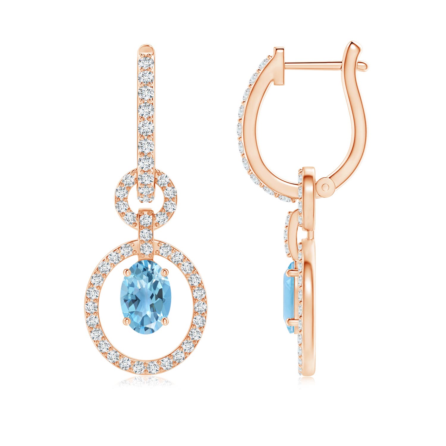 A - Swiss Blue Topaz / 1.63 CT / 14 KT Rose Gold