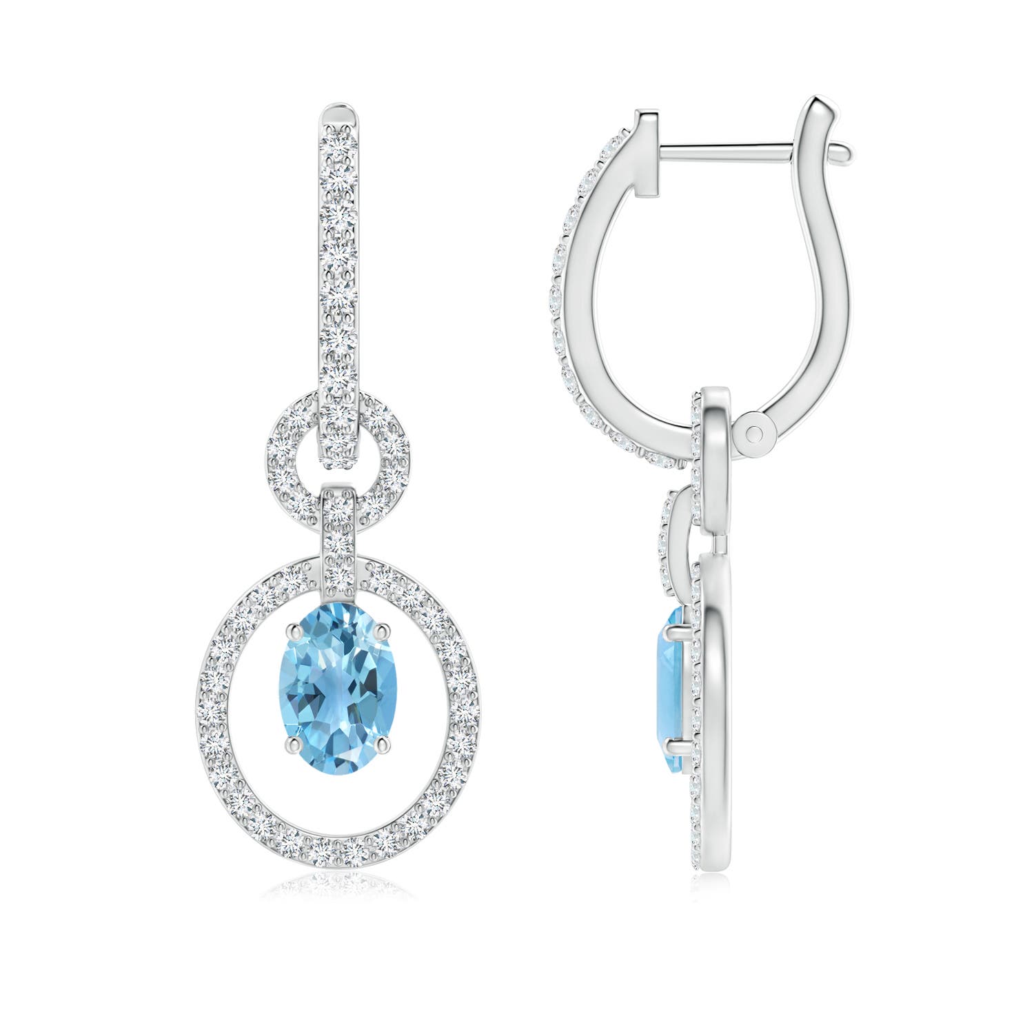 A - Swiss Blue Topaz / 1.63 CT / 14 KT White Gold