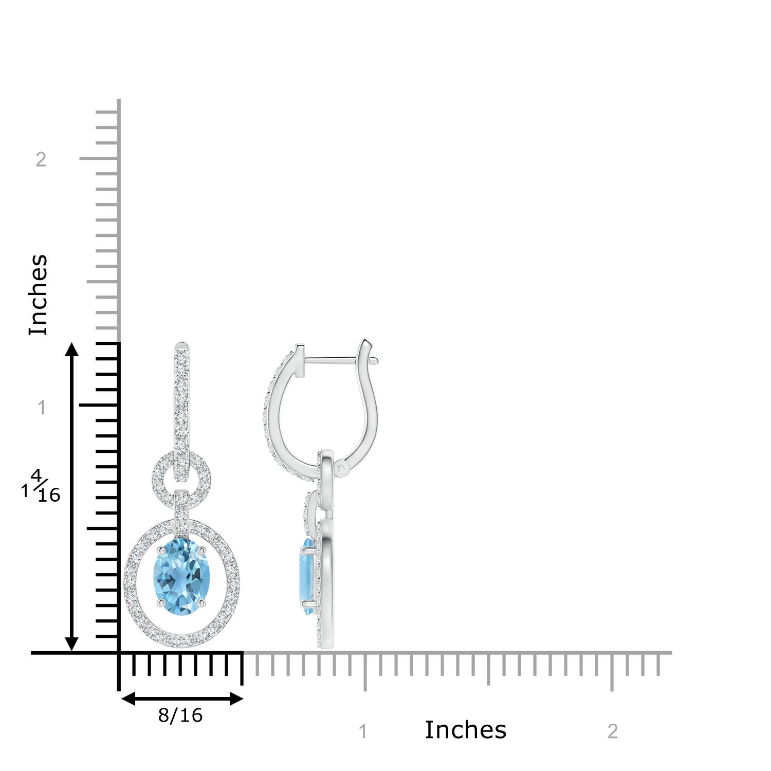 A - Swiss Blue Topaz / 2.52 CT / 14 KT White Gold