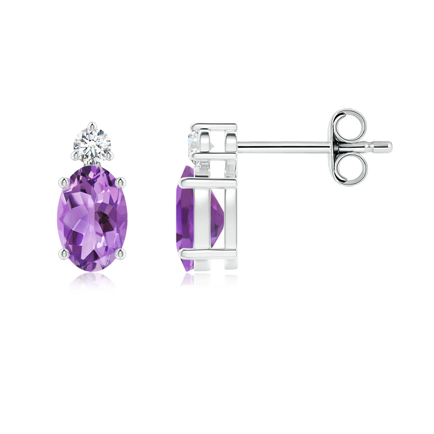 A - Amethyst / 0.88 CT / 14 KT White Gold