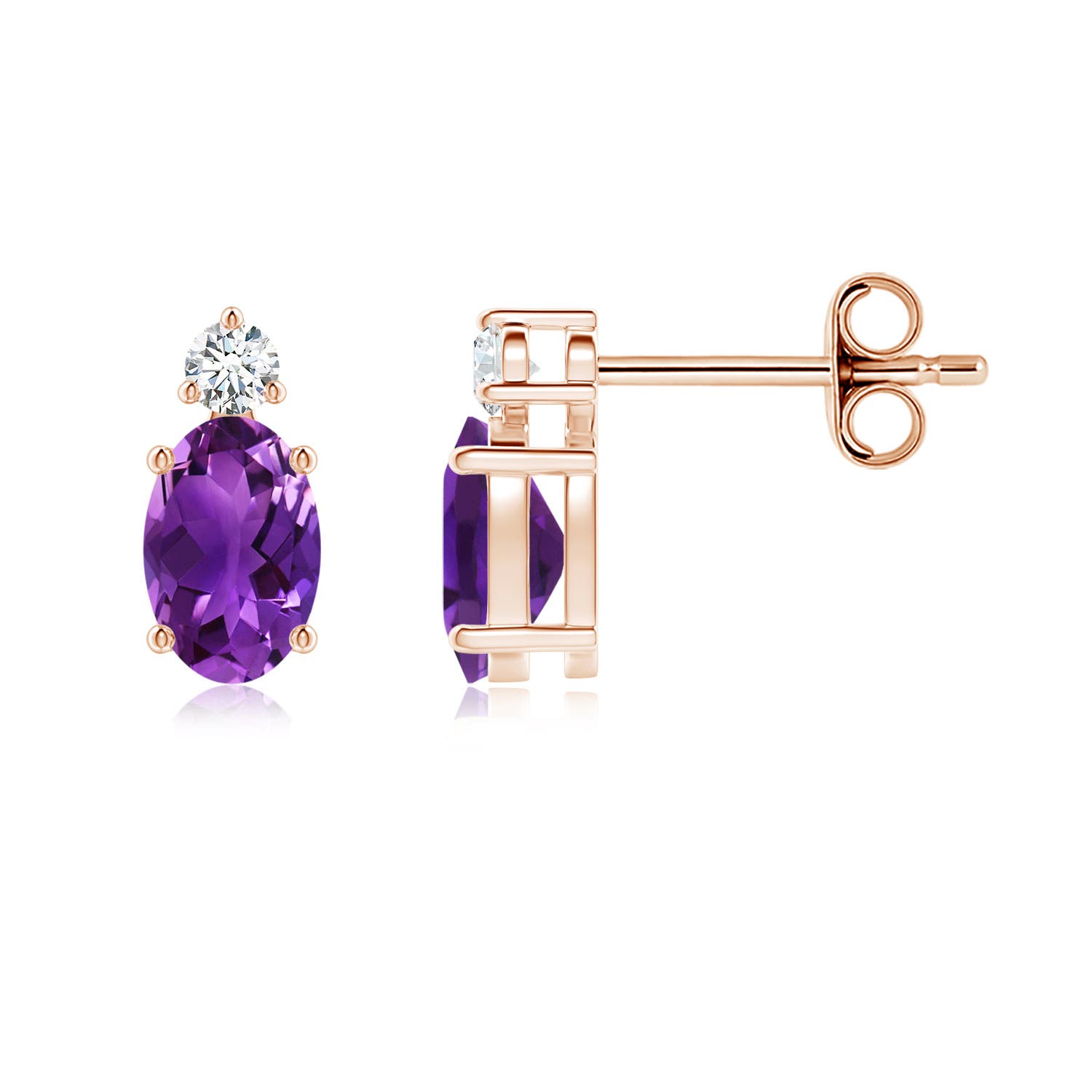 AAAA - Amethyst / 0.88 CT / 14 KT Rose Gold