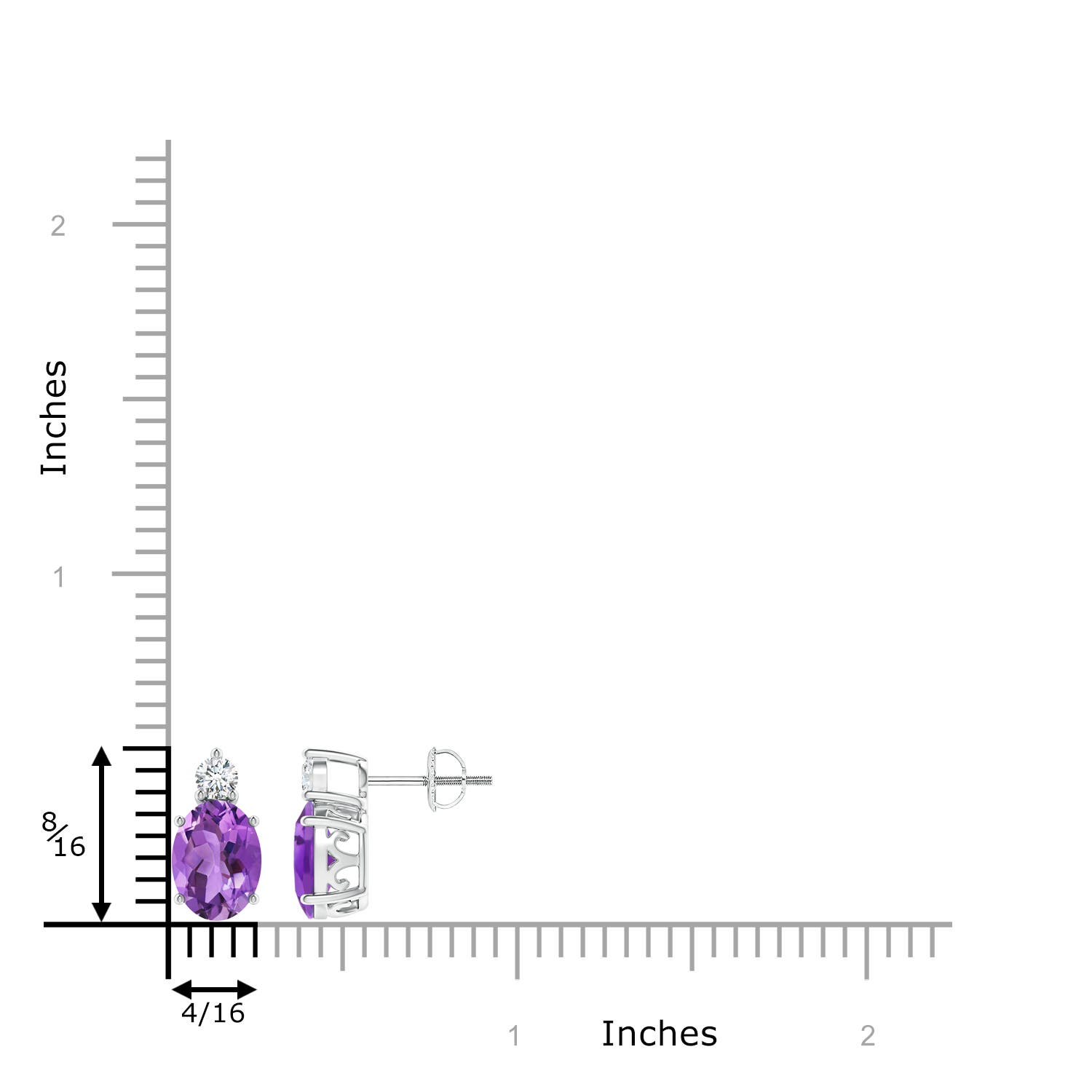 AA - Amethyst / 2.47 CT / 14 KT White Gold