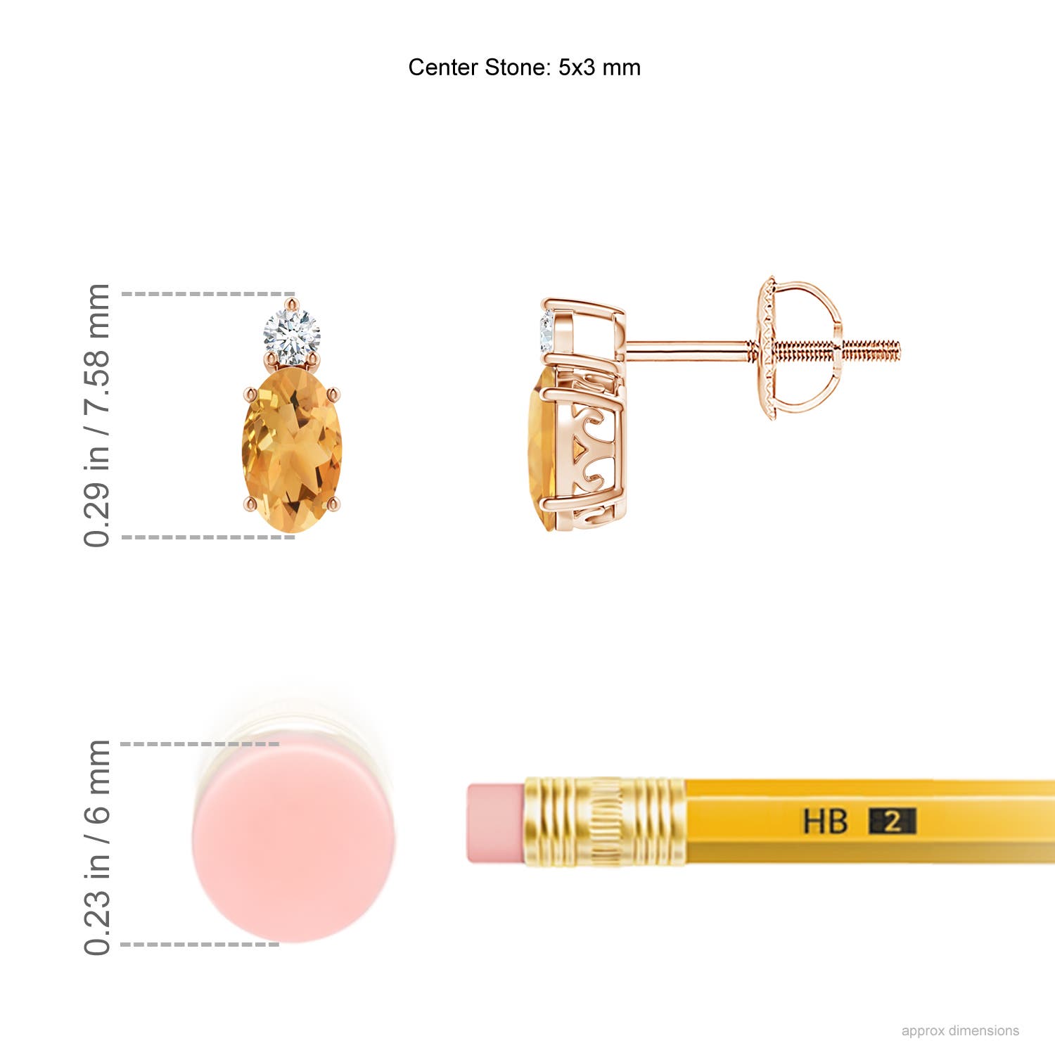 A - Citrine / 0.47 CT / 14 KT Rose Gold