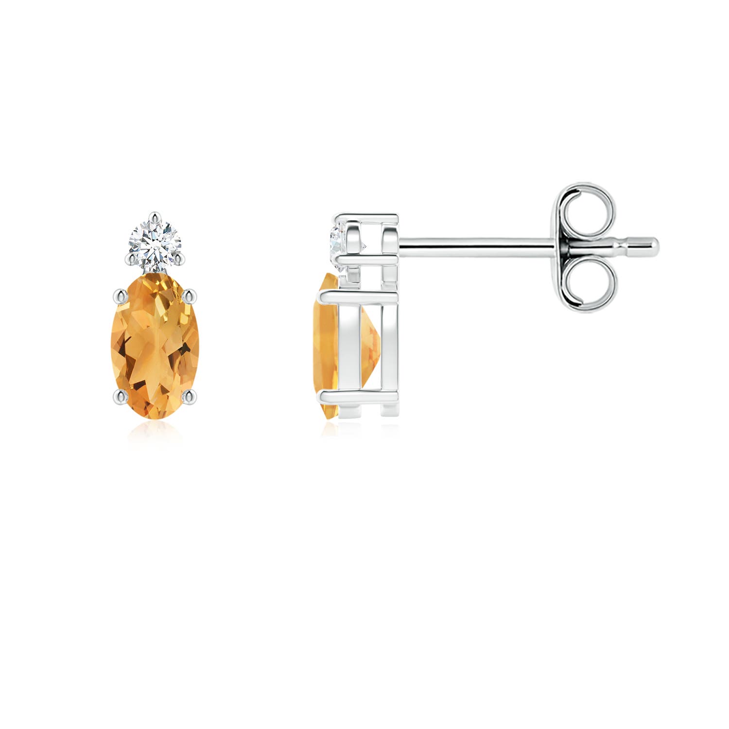 A - Citrine / 0.47 CT / 14 KT White Gold