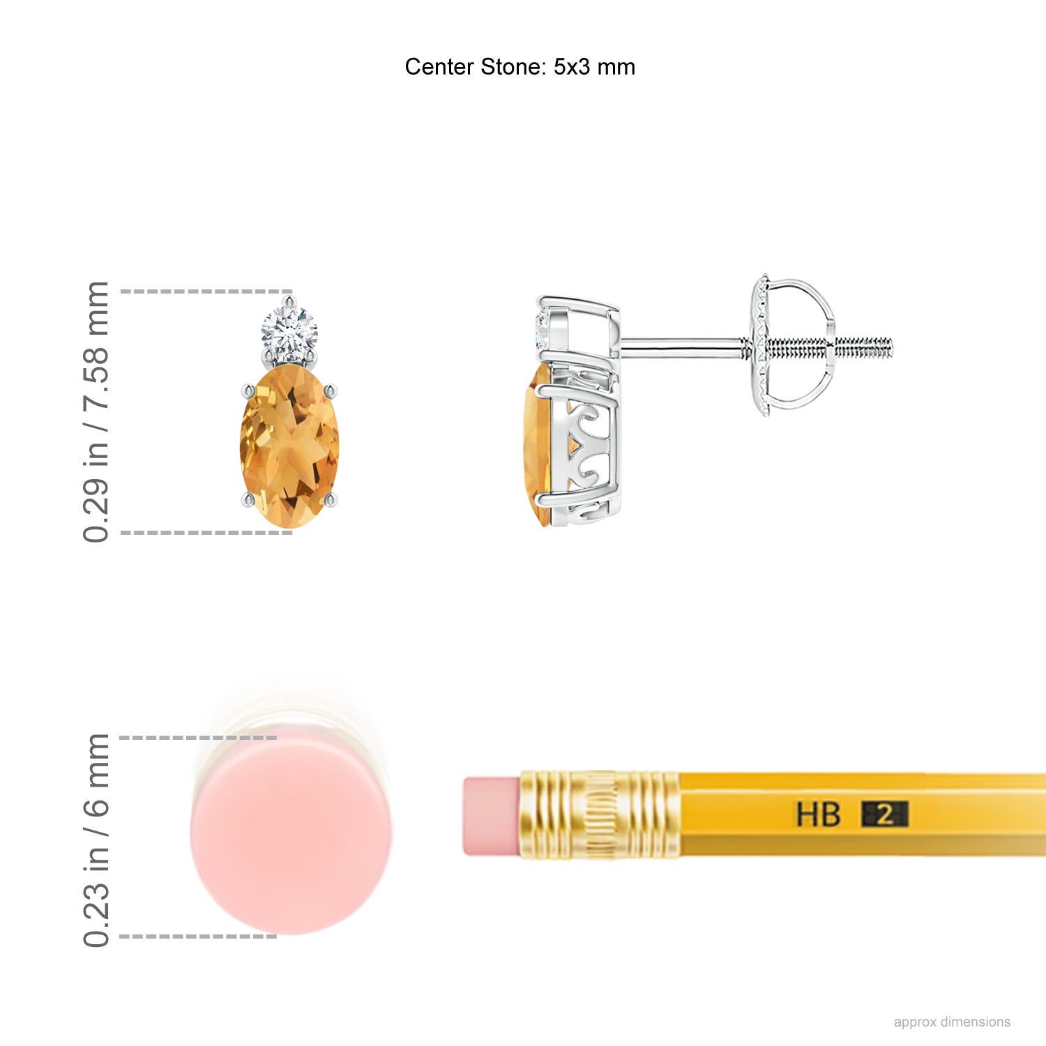 A - Citrine / 0.47 CT / 14 KT White Gold