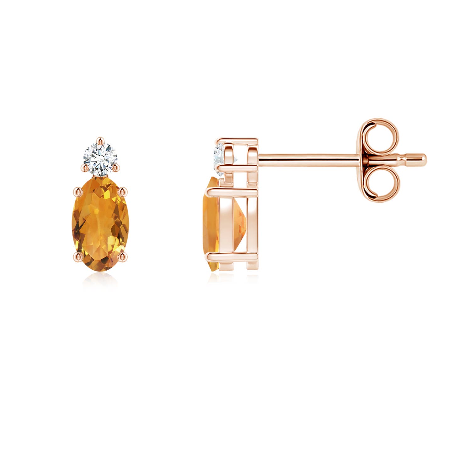 AA - Citrine / 0.47 CT / 14 KT Rose Gold