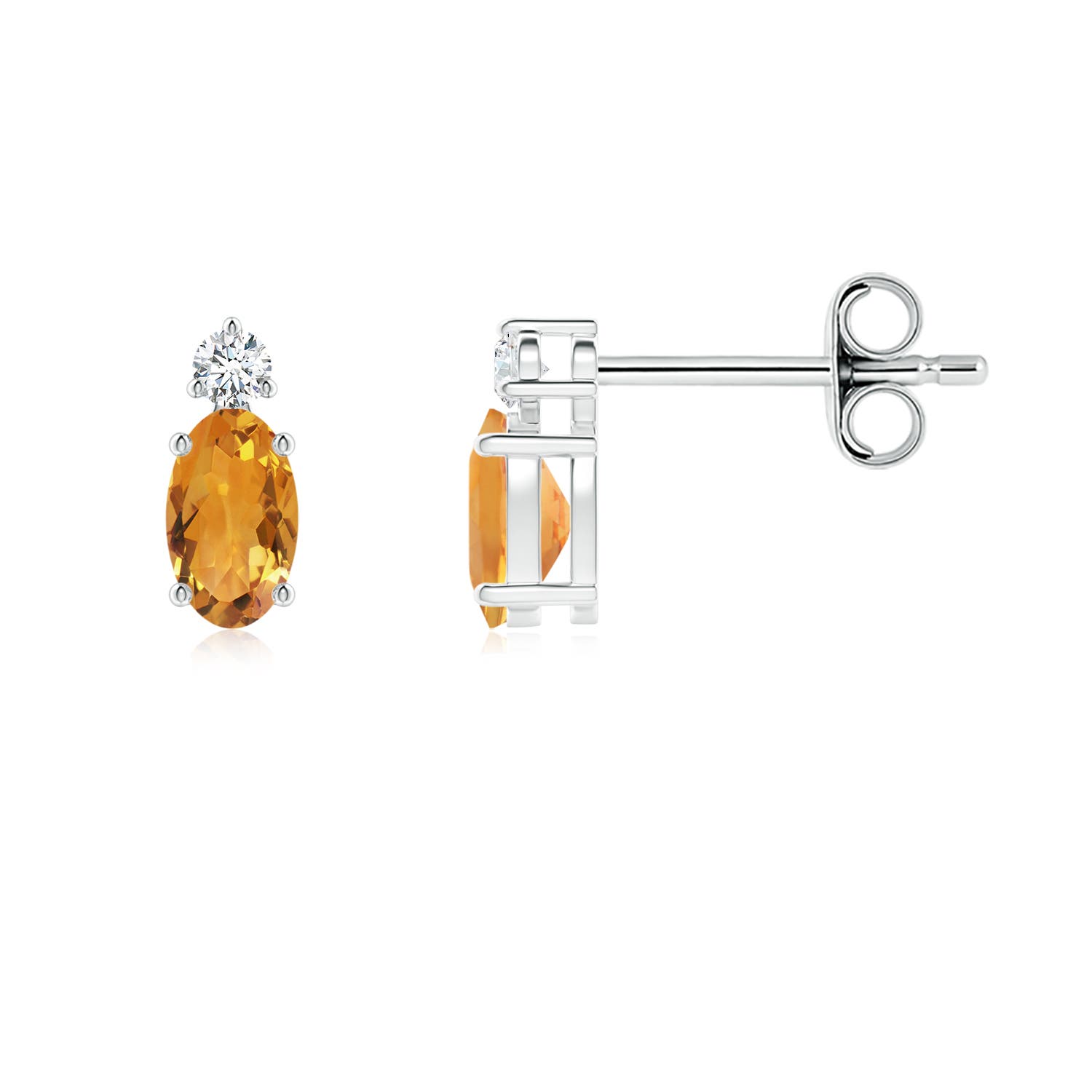 AA - Citrine / 0.47 CT / 14 KT White Gold