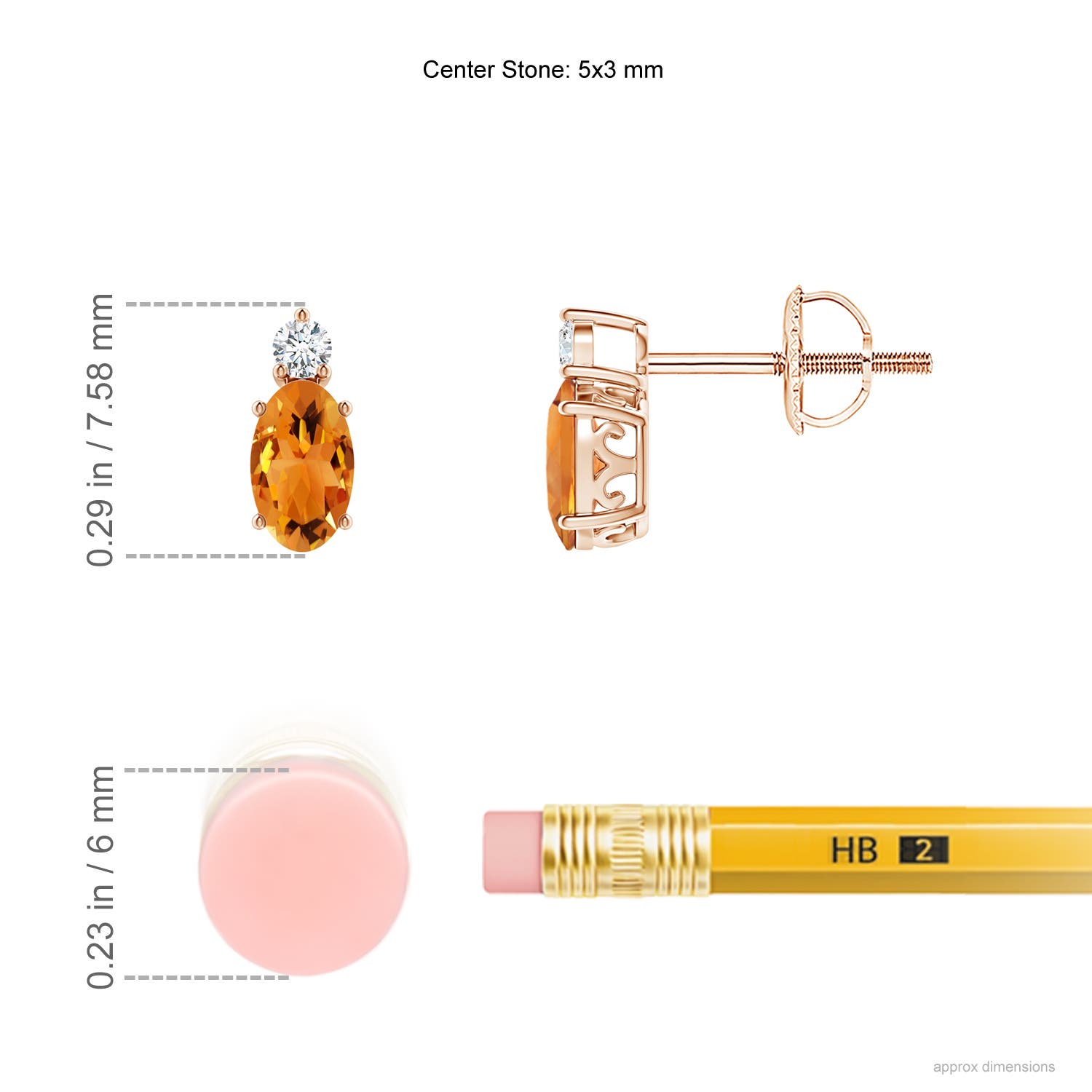 AAA - Citrine / 0.47 CT / 14 KT Rose Gold