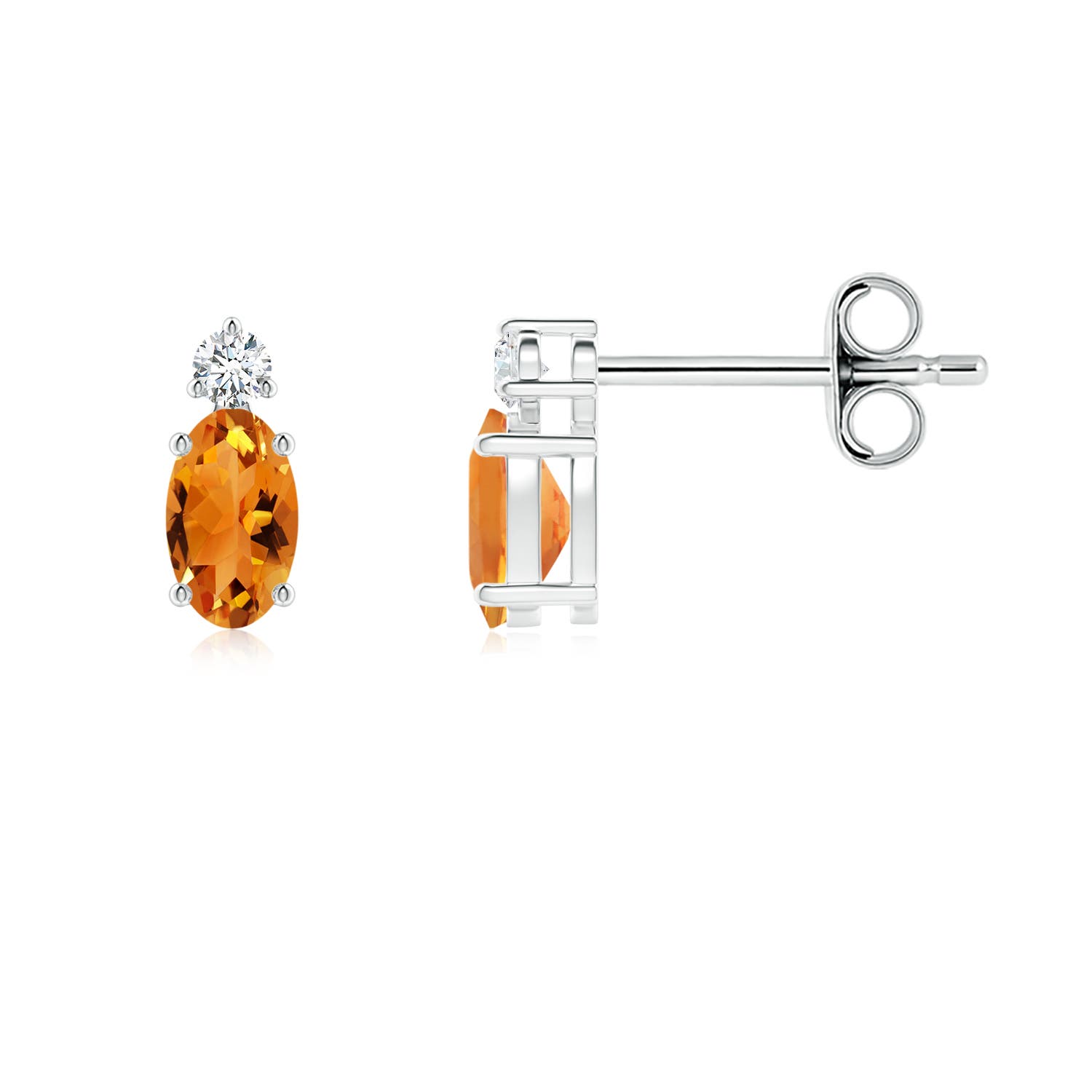 AAA - Citrine / 0.47 CT / 14 KT White Gold