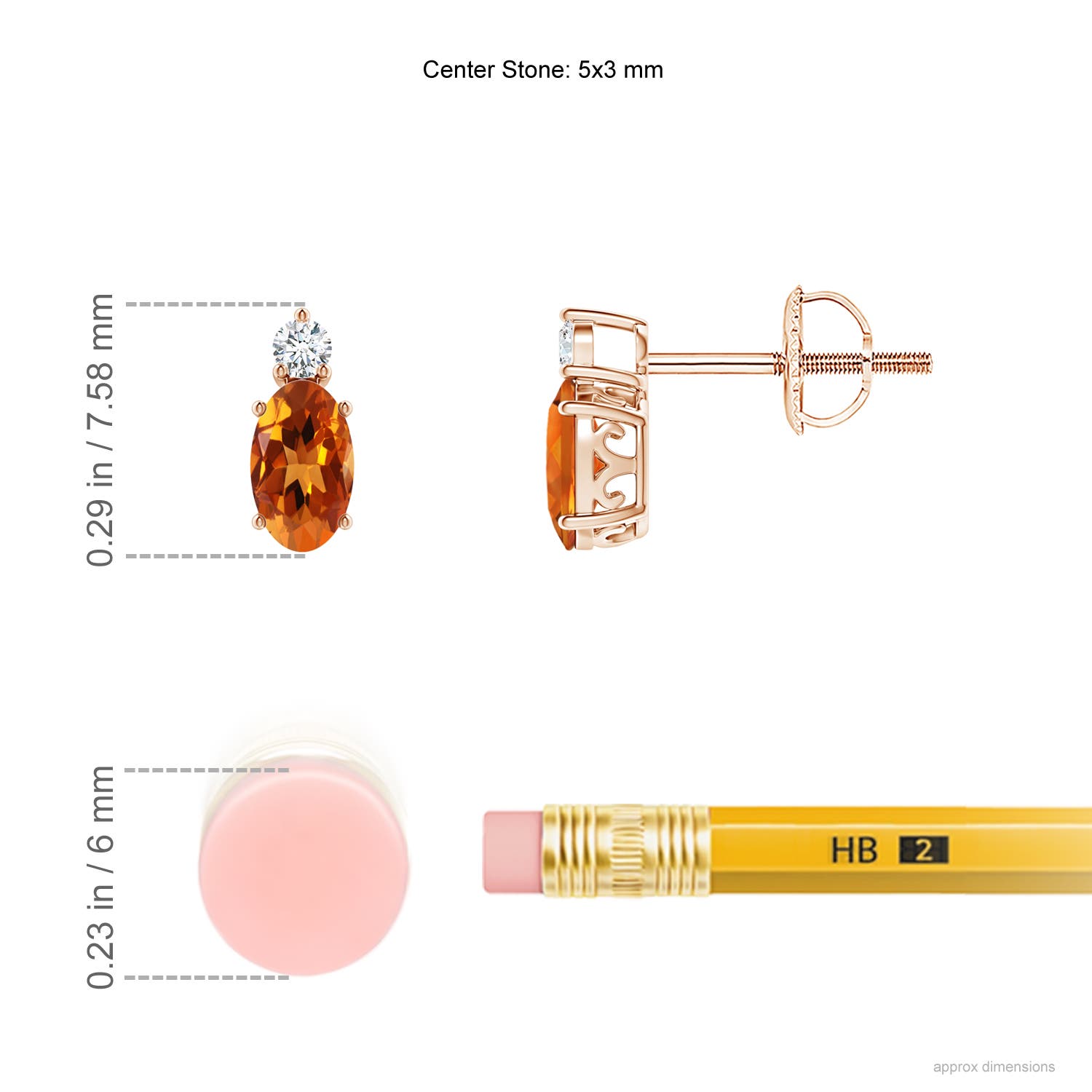 AAAA - Citrine / 0.47 CT / 14 KT Rose Gold