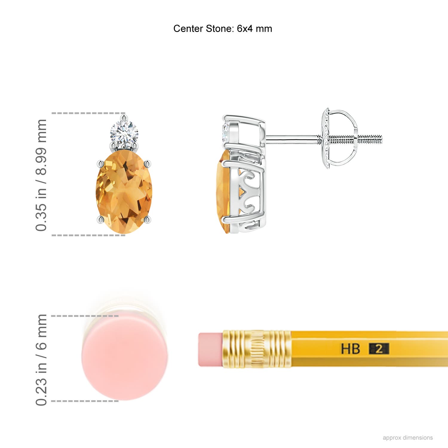 A - Citrine / 0.88 CT / 14 KT White Gold