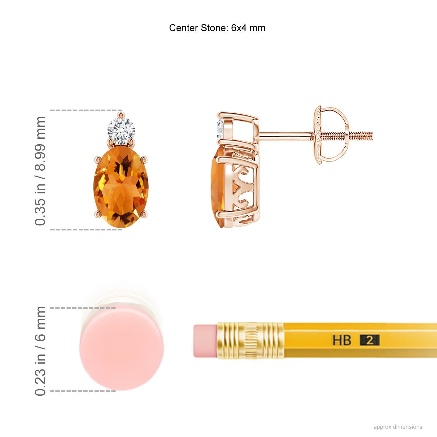 AAA - Citrine / 0.88 CT / 14 KT Rose Gold