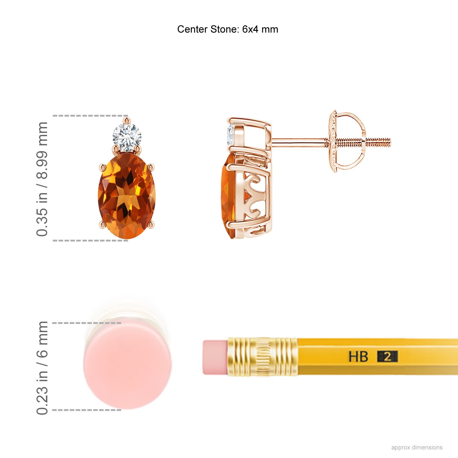 AAAA - Citrine / 0.88 CT / 14 KT Rose Gold