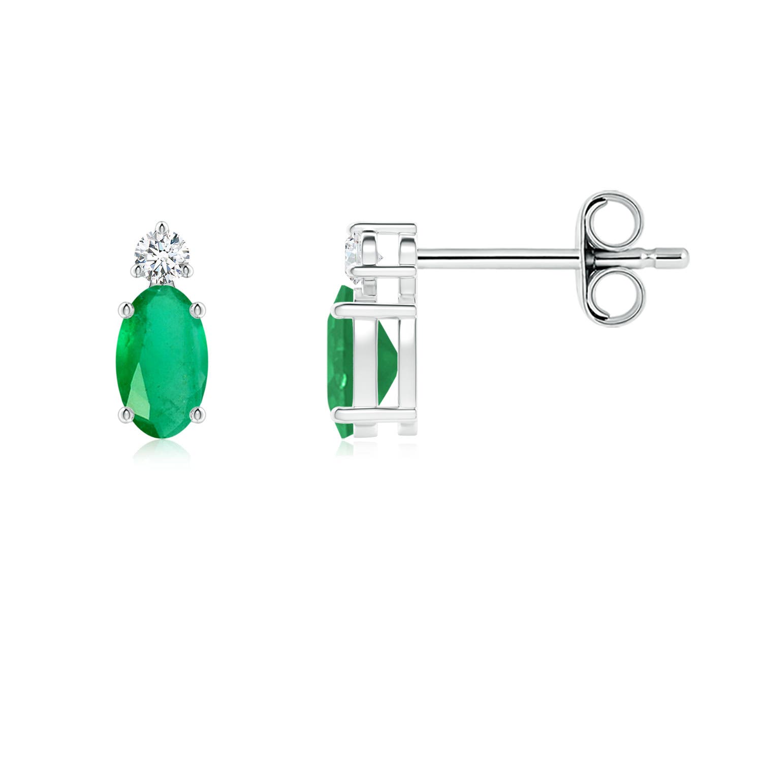 A - Emerald / 0.45 CT / 14 KT White Gold