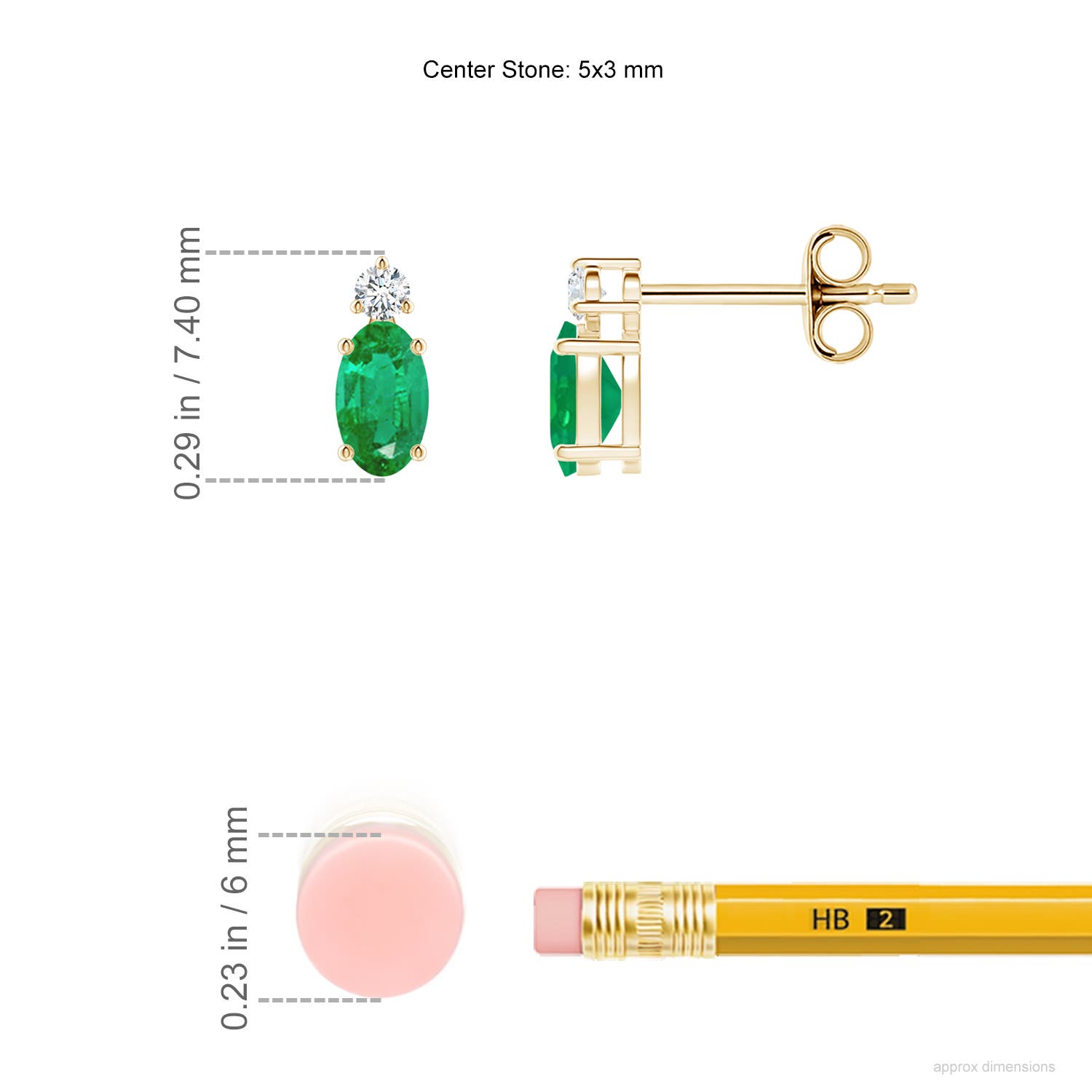 AA - Emerald / 0.45 CT / 14 KT Yellow Gold