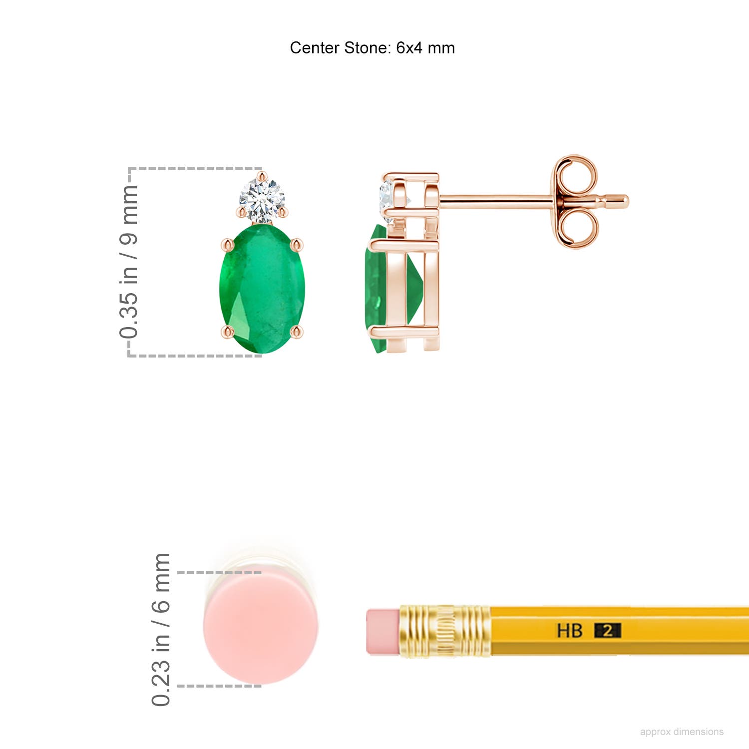 A - Emerald / 0.88 CT / 14 KT Rose Gold