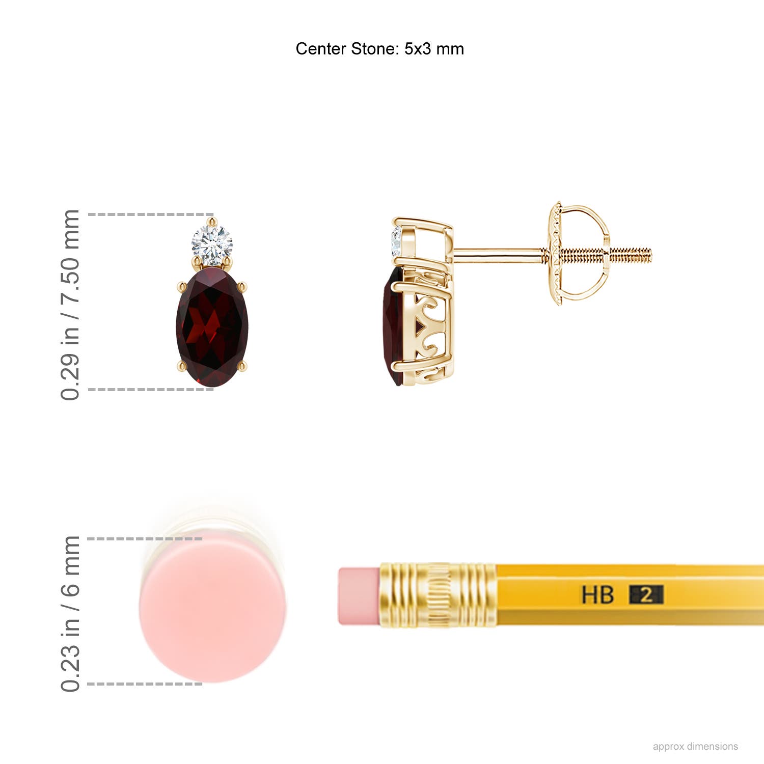 A - Garnet / 0.55 CT / 14 KT Yellow Gold