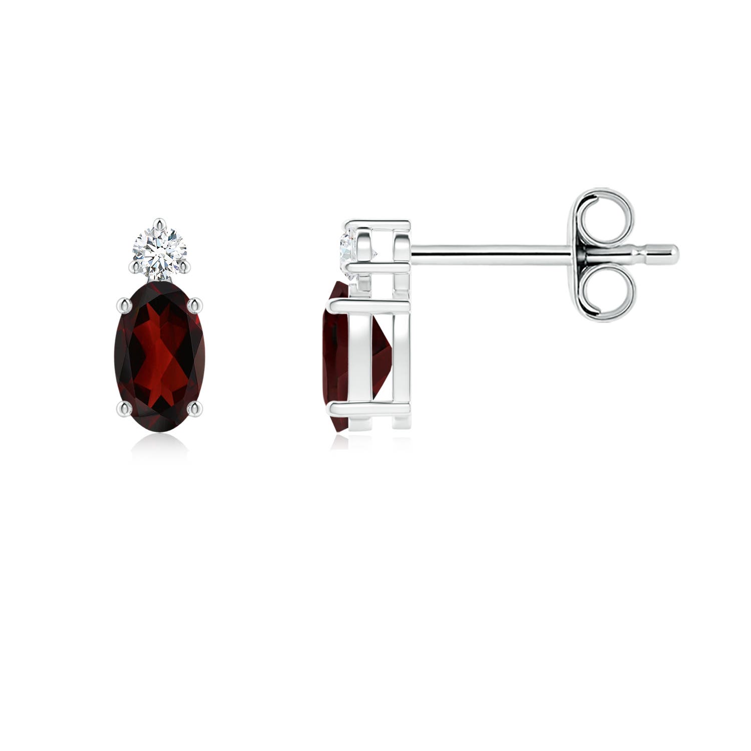 AA - Garnet / 0.55 CT / 14 KT White Gold