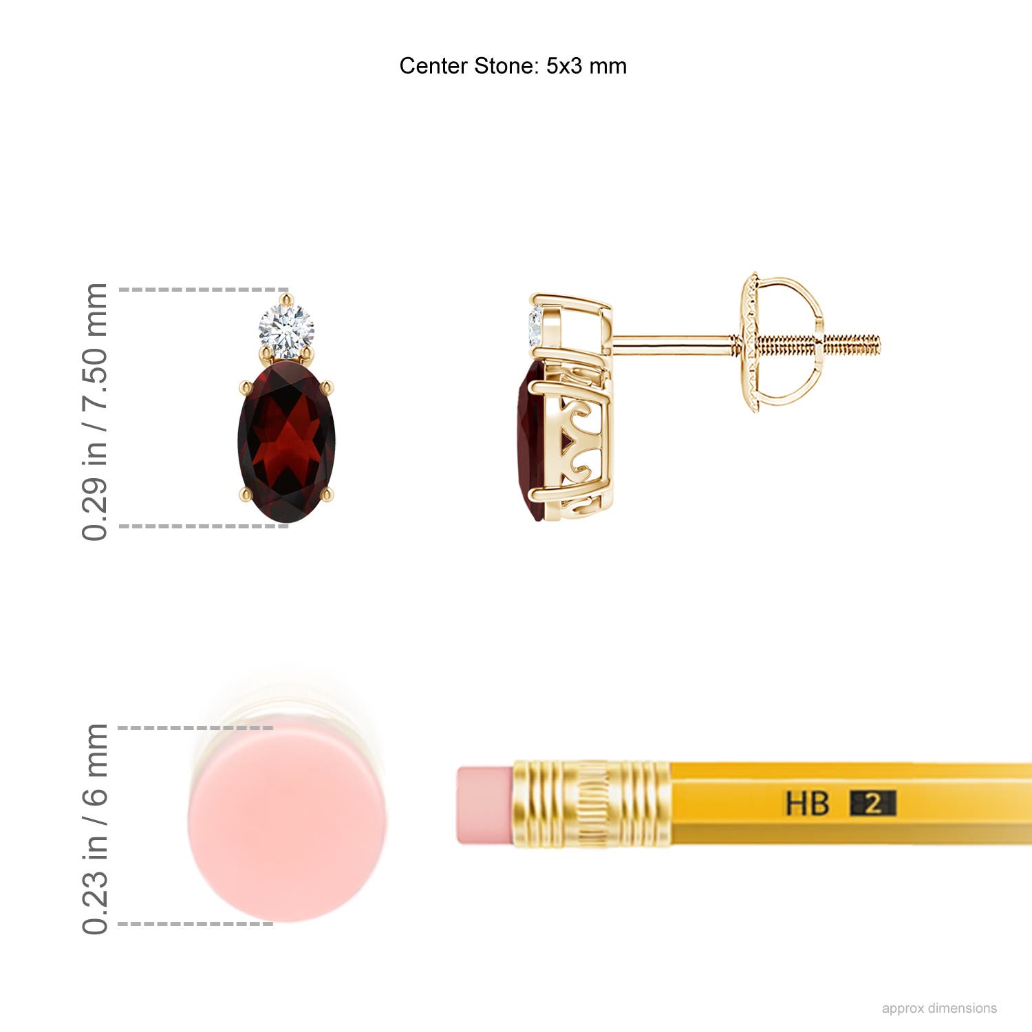 AA - Garnet / 0.55 CT / 14 KT Yellow Gold