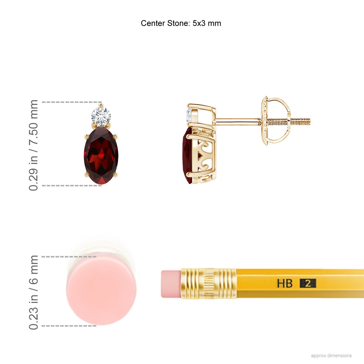 AAA - Garnet / 0.55 CT / 14 KT Yellow Gold