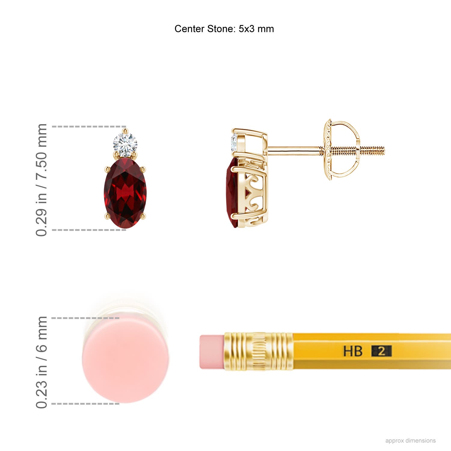 AAAA - Garnet / 0.55 CT / 14 KT Yellow Gold