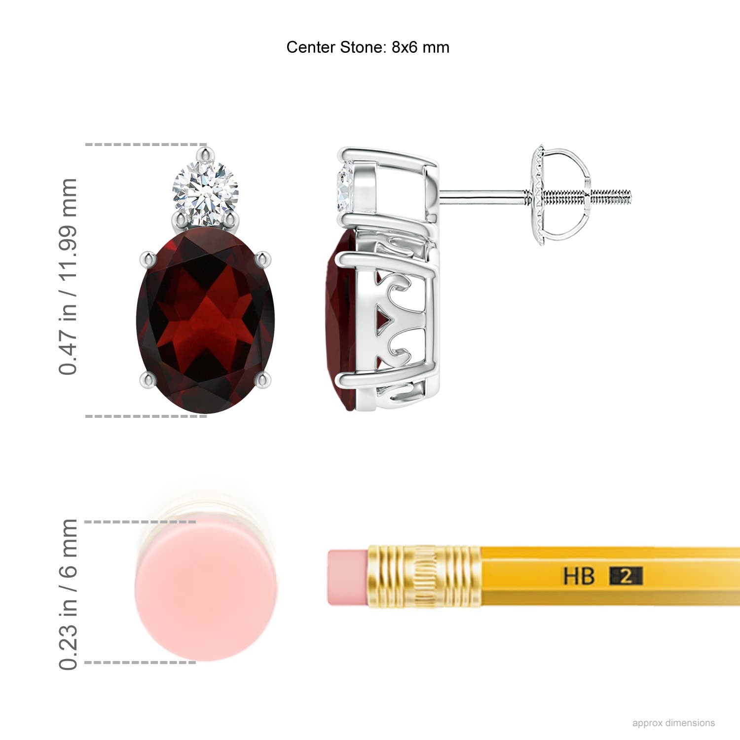 AA - Garnet / 3.07 CT / 14 KT White Gold