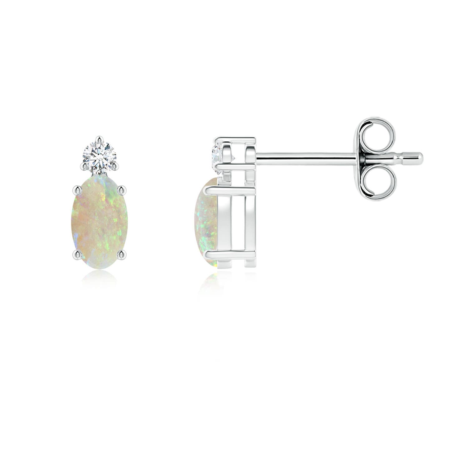 AAA - Opal / 0.35 CT / 14 KT White Gold