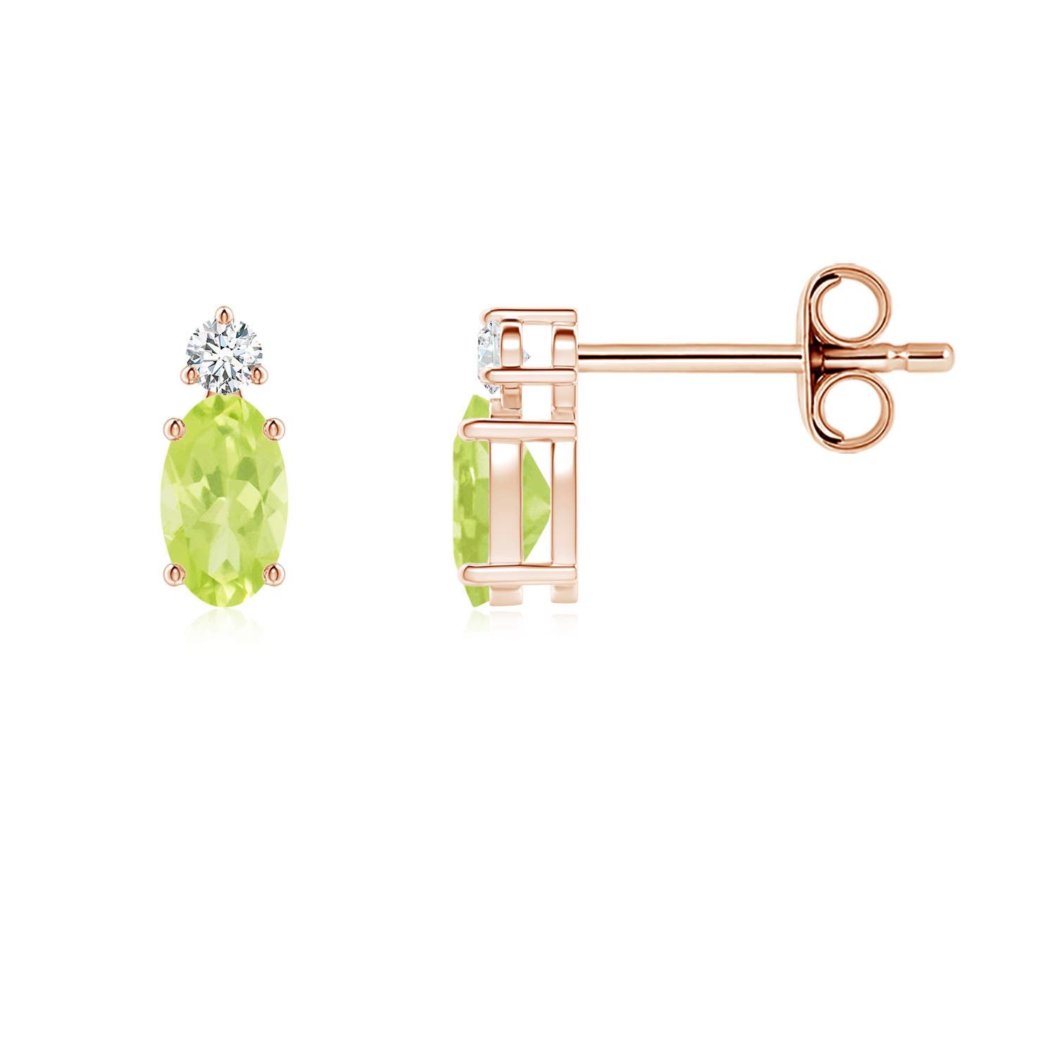 A - Peridot / 0.45 CT / 14 KT Rose Gold