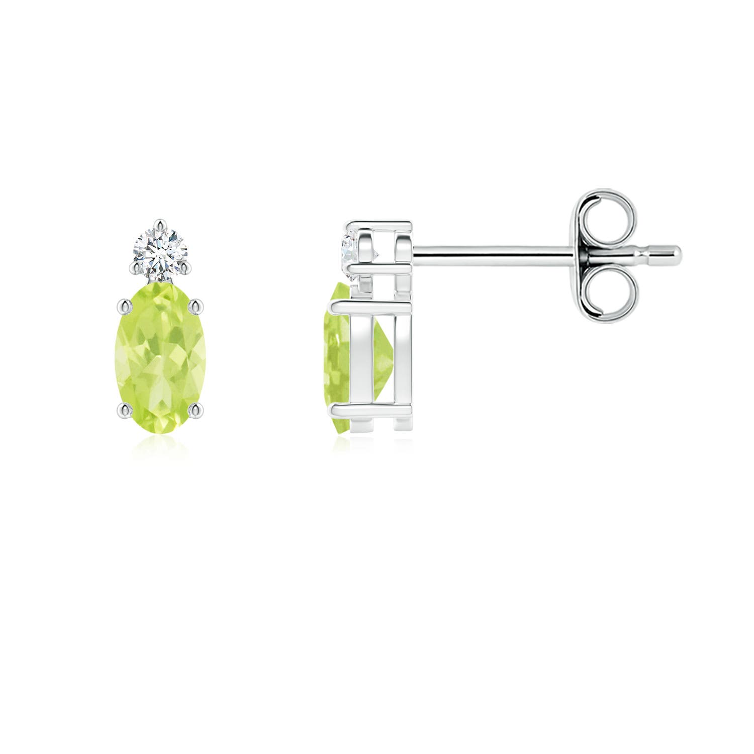 A - Peridot / 0.45 CT / 14 KT White Gold