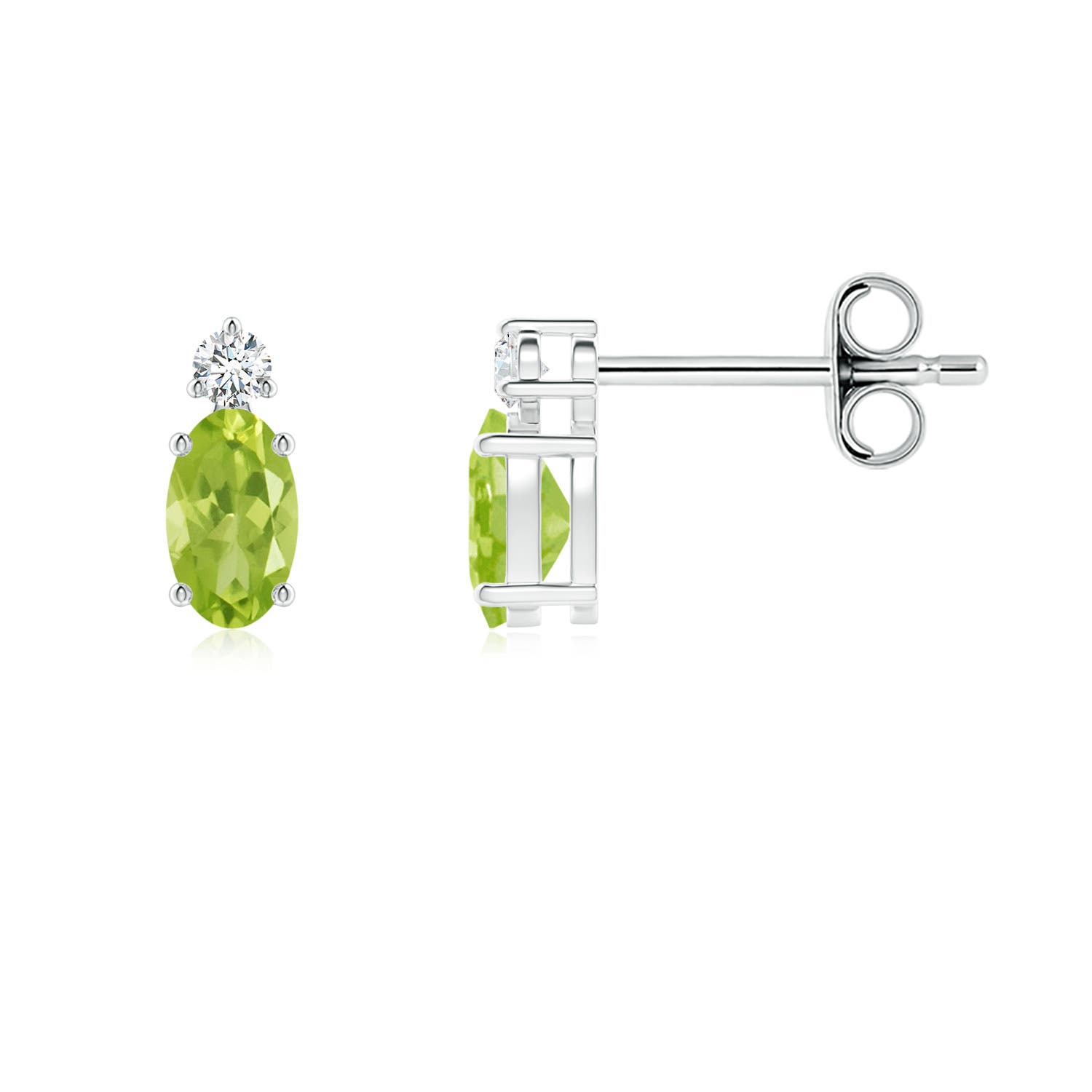 AA - Peridot / 0.45 CT / 14 KT White Gold