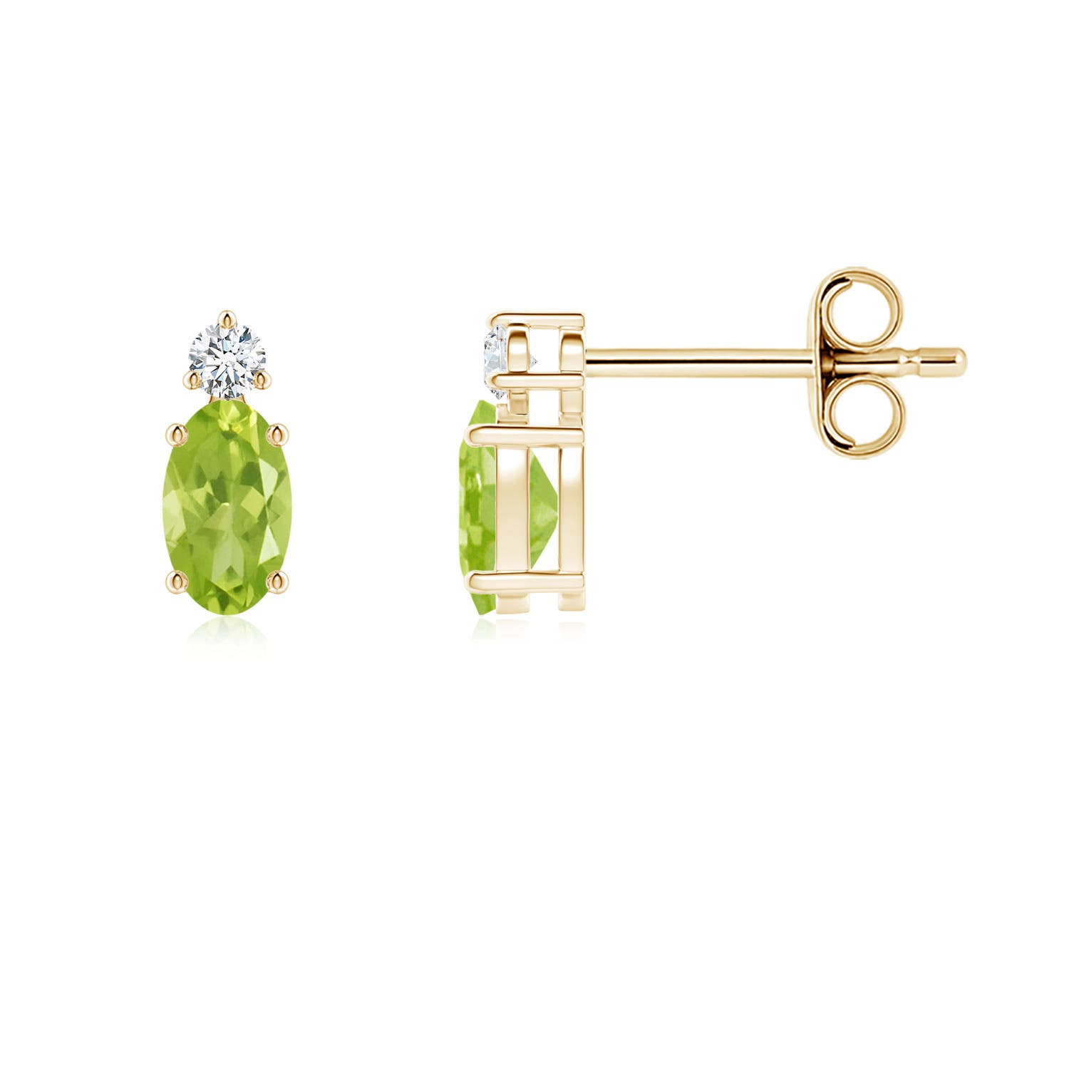 AA - Peridot / 0.45 CT / 14 KT Yellow Gold