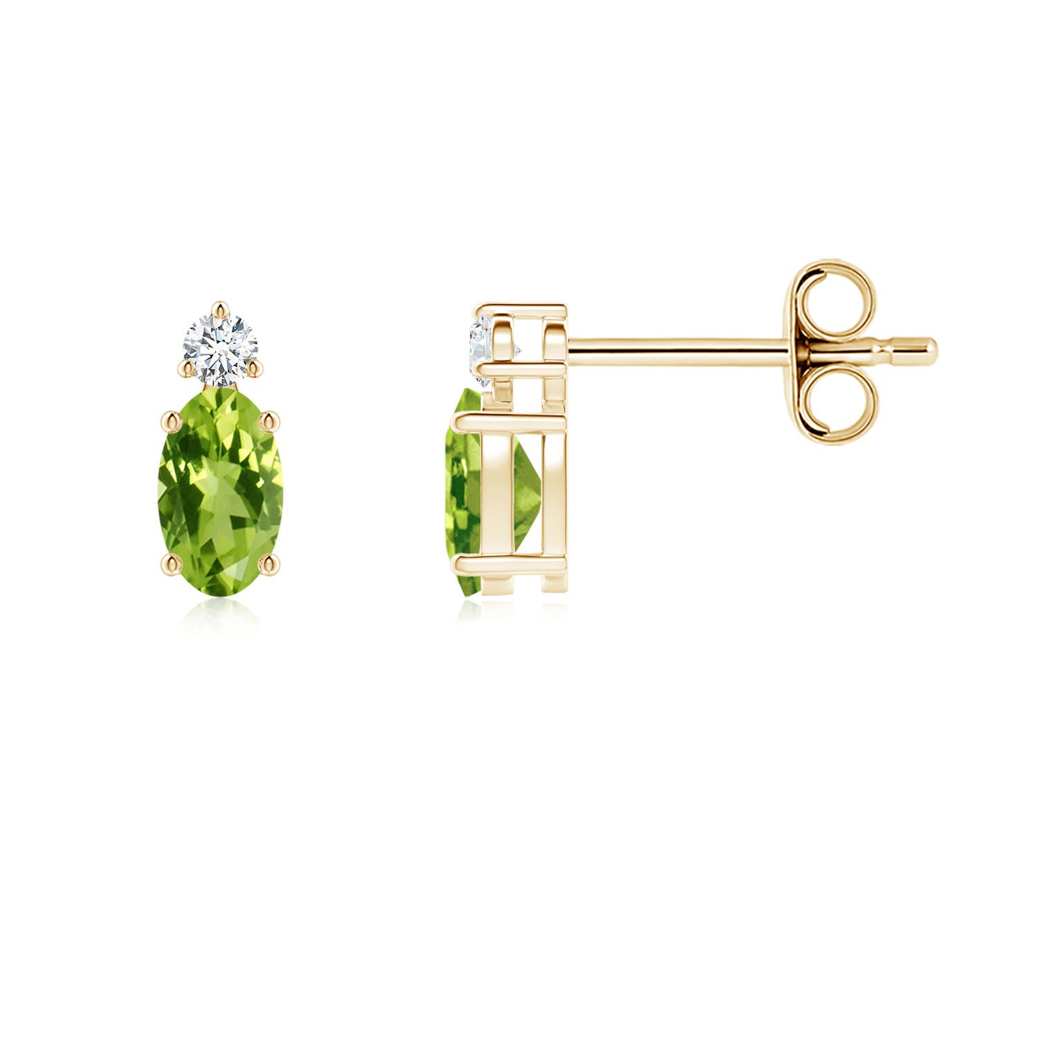 AAA - Peridot / 0.45 CT / 14 KT Yellow Gold