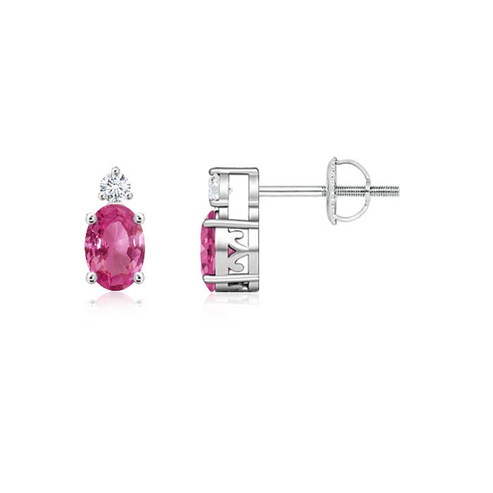 AAAA - Pink Sapphire / 0.65 CT / 14 KT White Gold