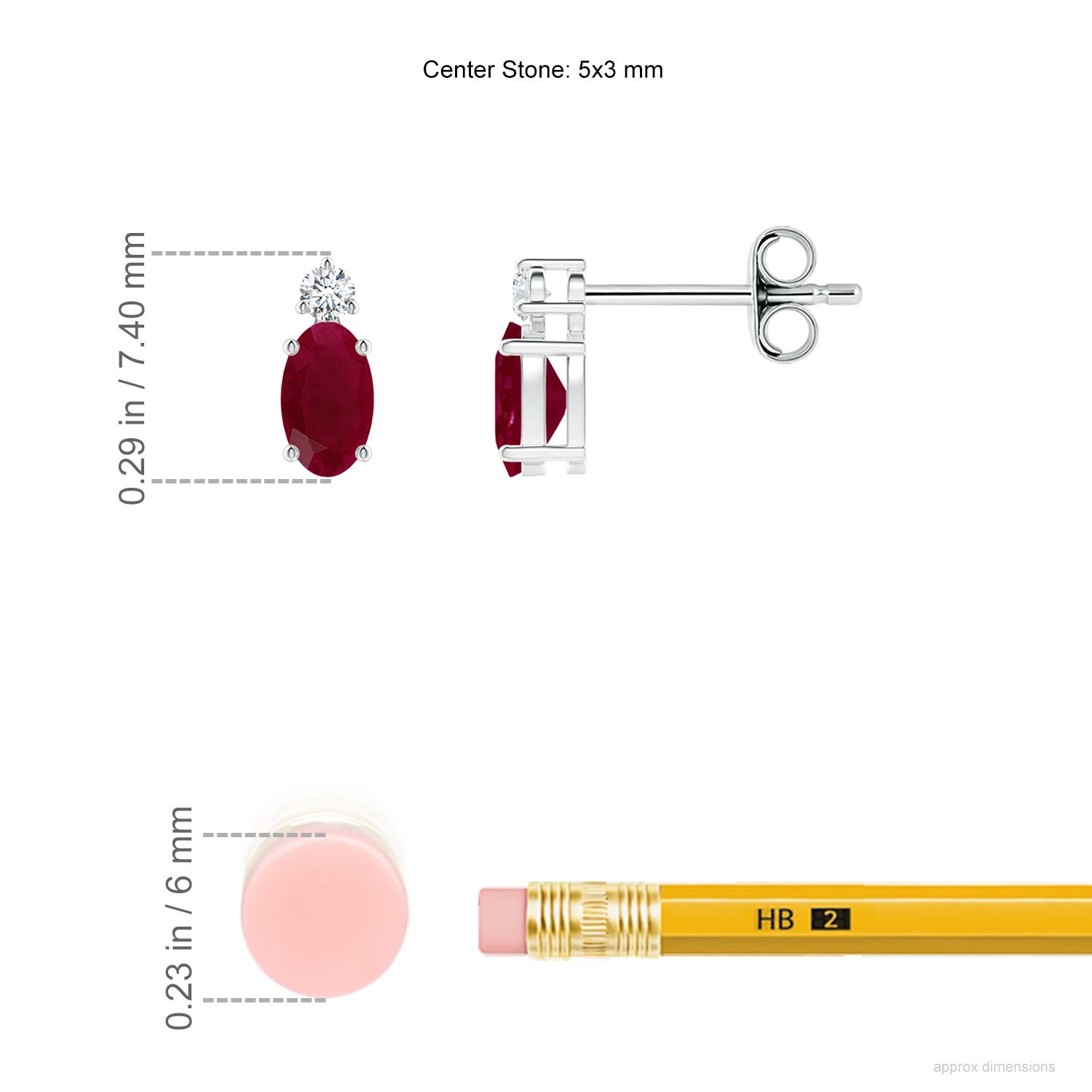 A - Ruby / 0.55 CT / 14 KT White Gold