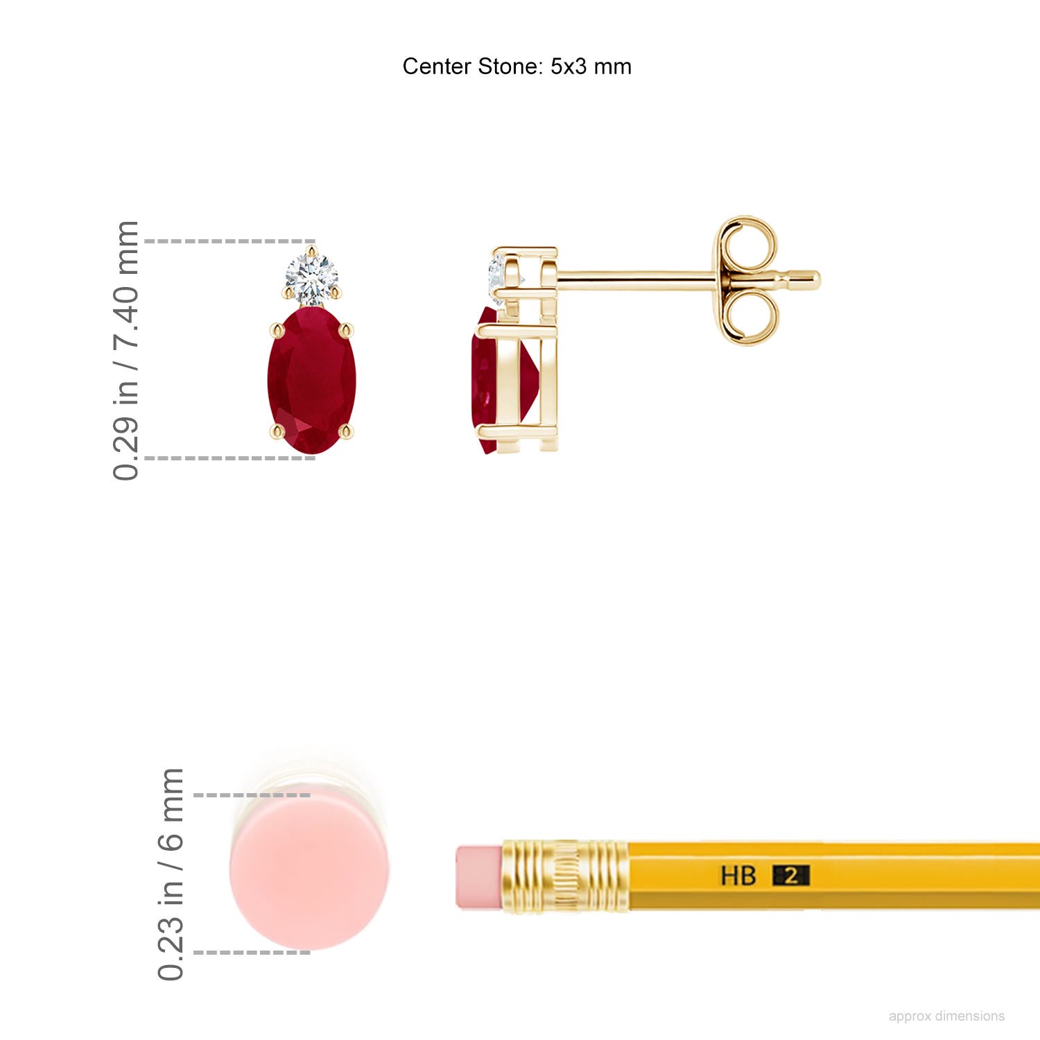 AA - Ruby / 0.55 CT / 14 KT Yellow Gold