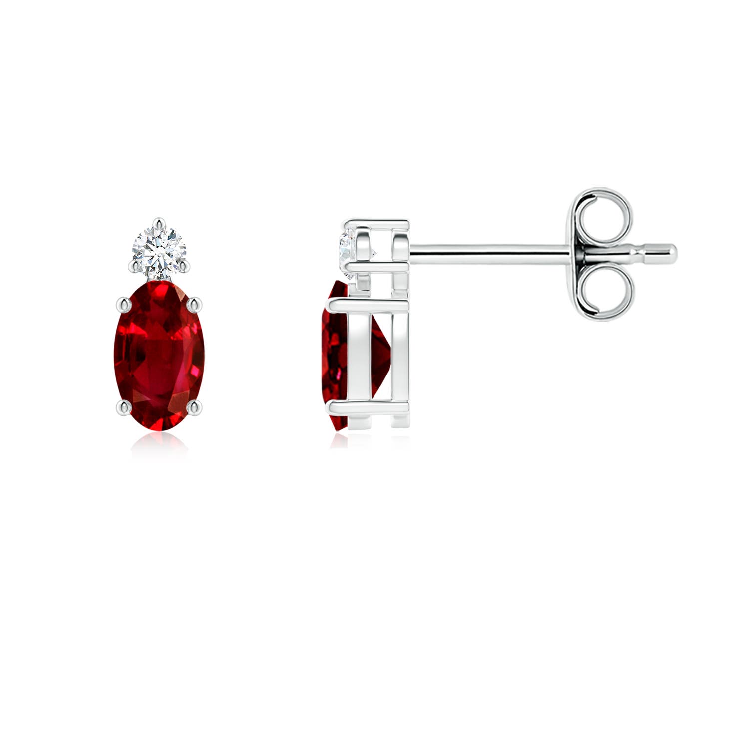 AAAA - Ruby / 0.55 CT / 14 KT White Gold