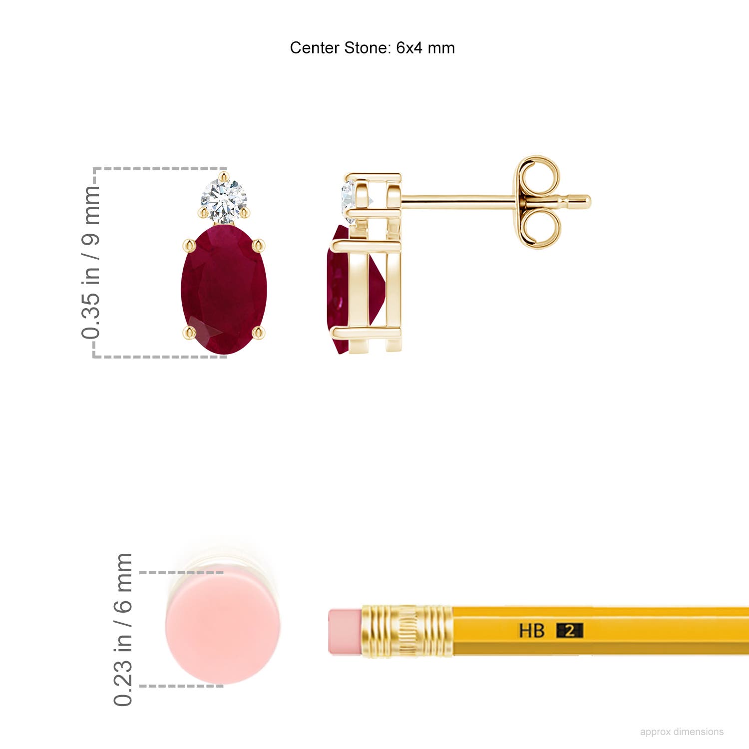 A - Ruby / 1.28 CT / 14 KT Yellow Gold