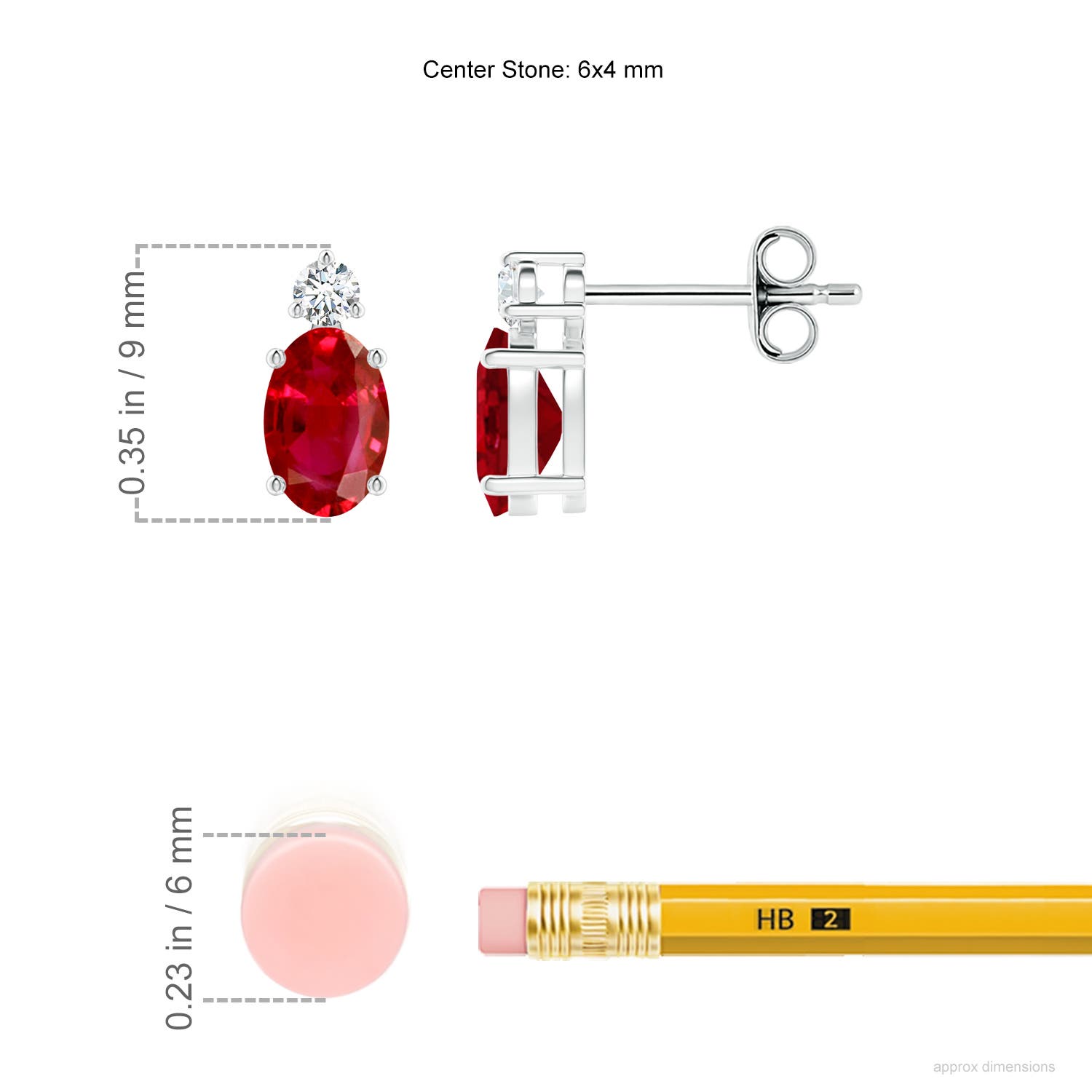 AAA - Ruby / 1.28 CT / 14 KT White Gold