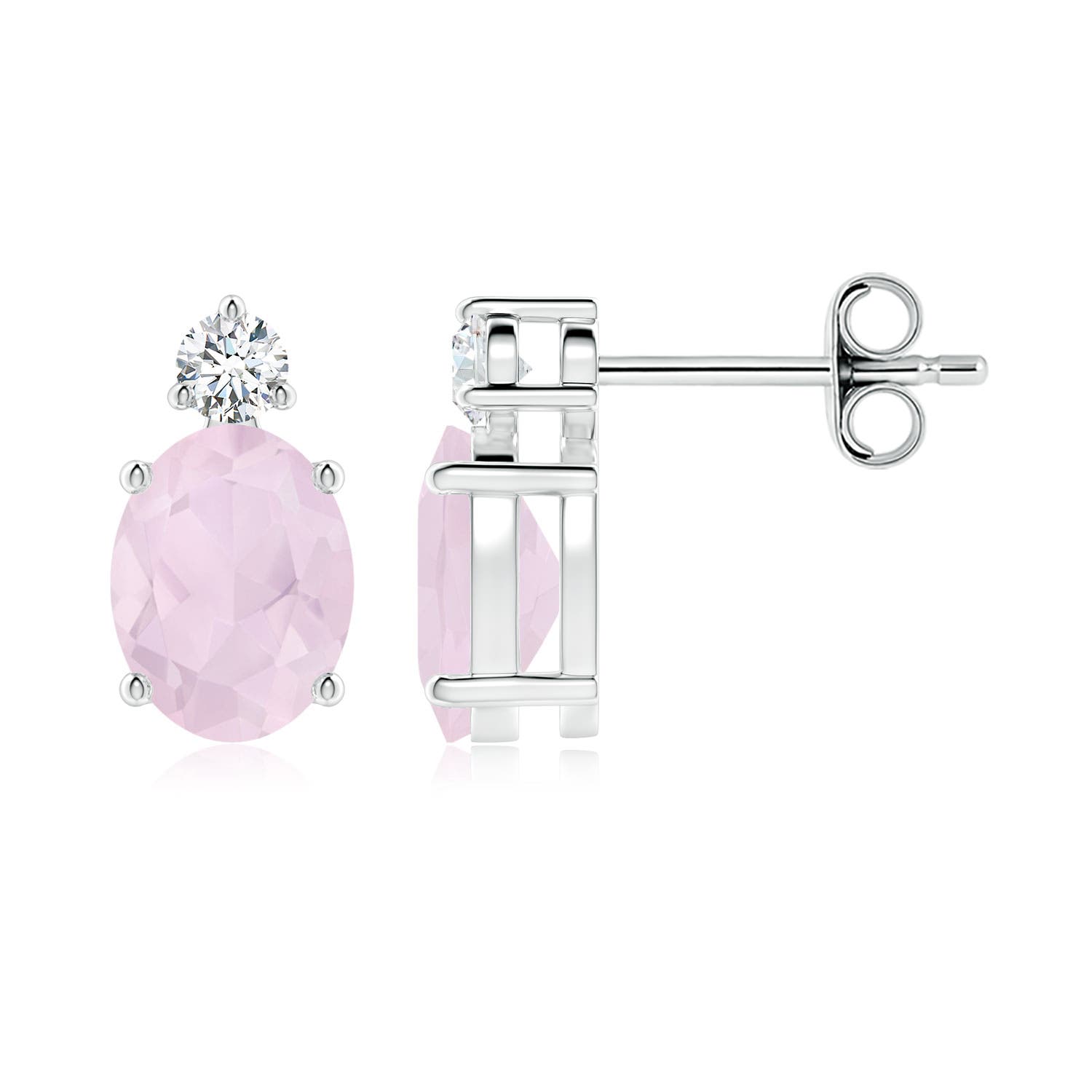 A - Rose Quartz / 2.17 CT / 14 KT White Gold