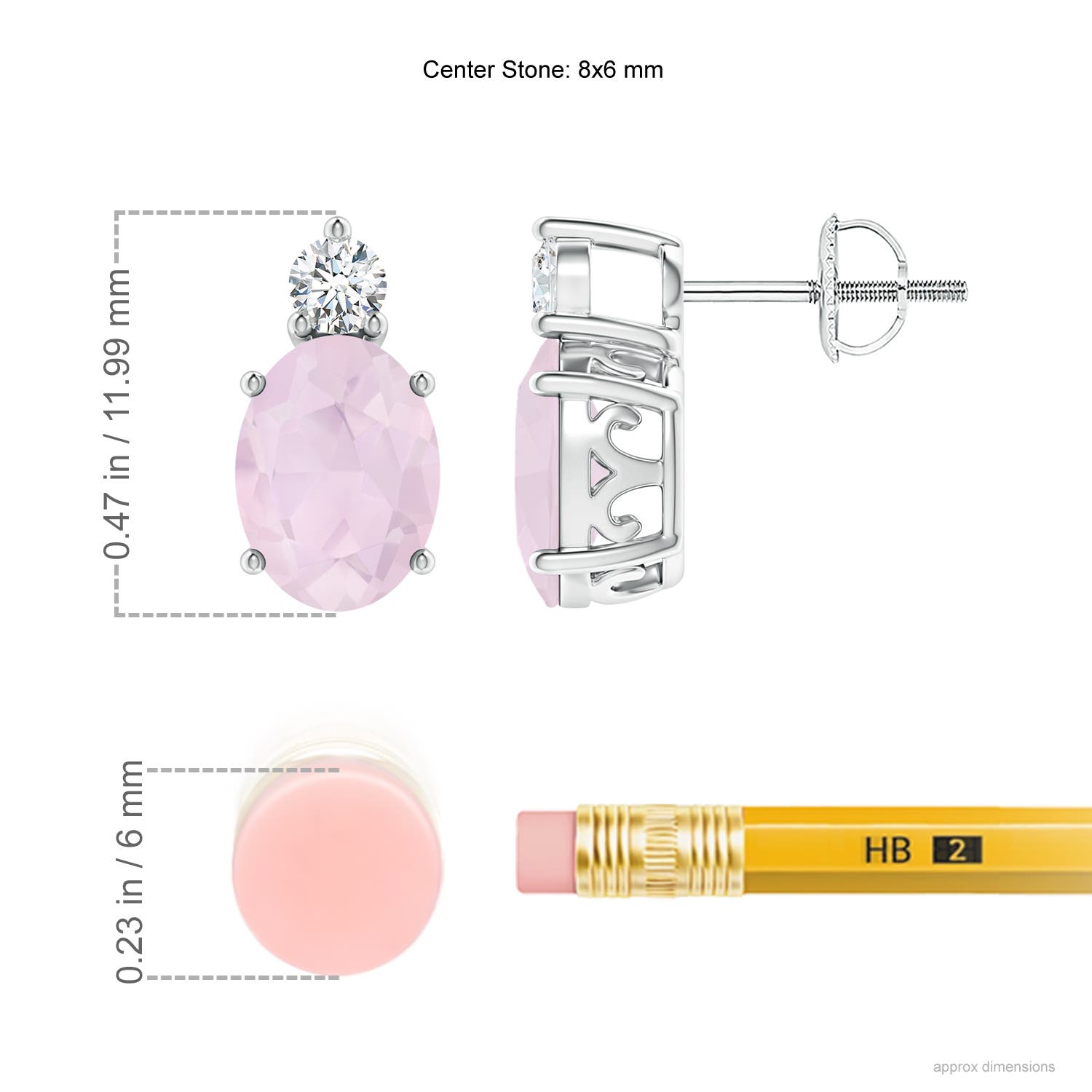 A - Rose Quartz / 2.17 CT / 14 KT White Gold