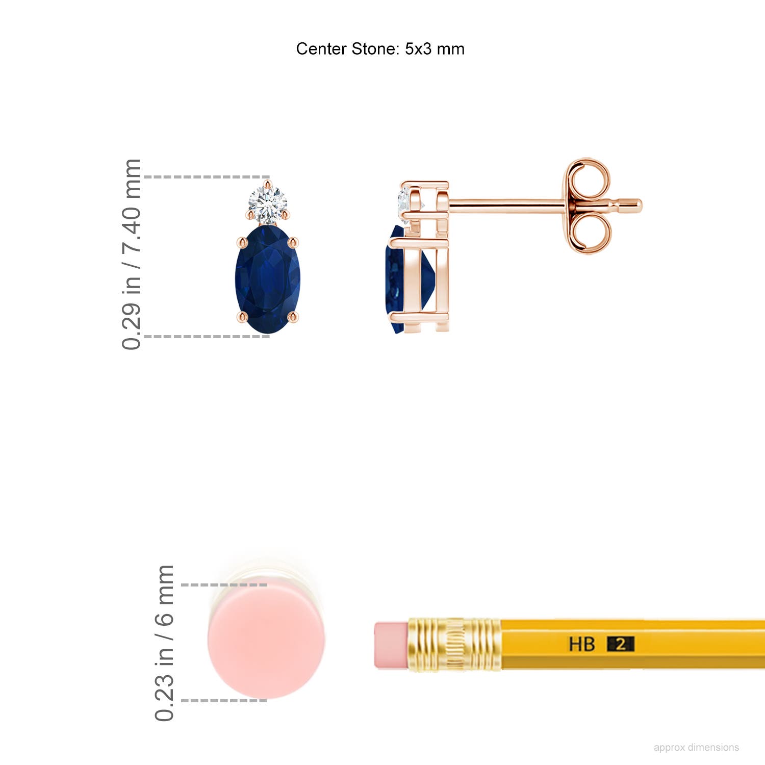 AA - Blue Sapphire / 0.65 CT / 14 KT Rose Gold