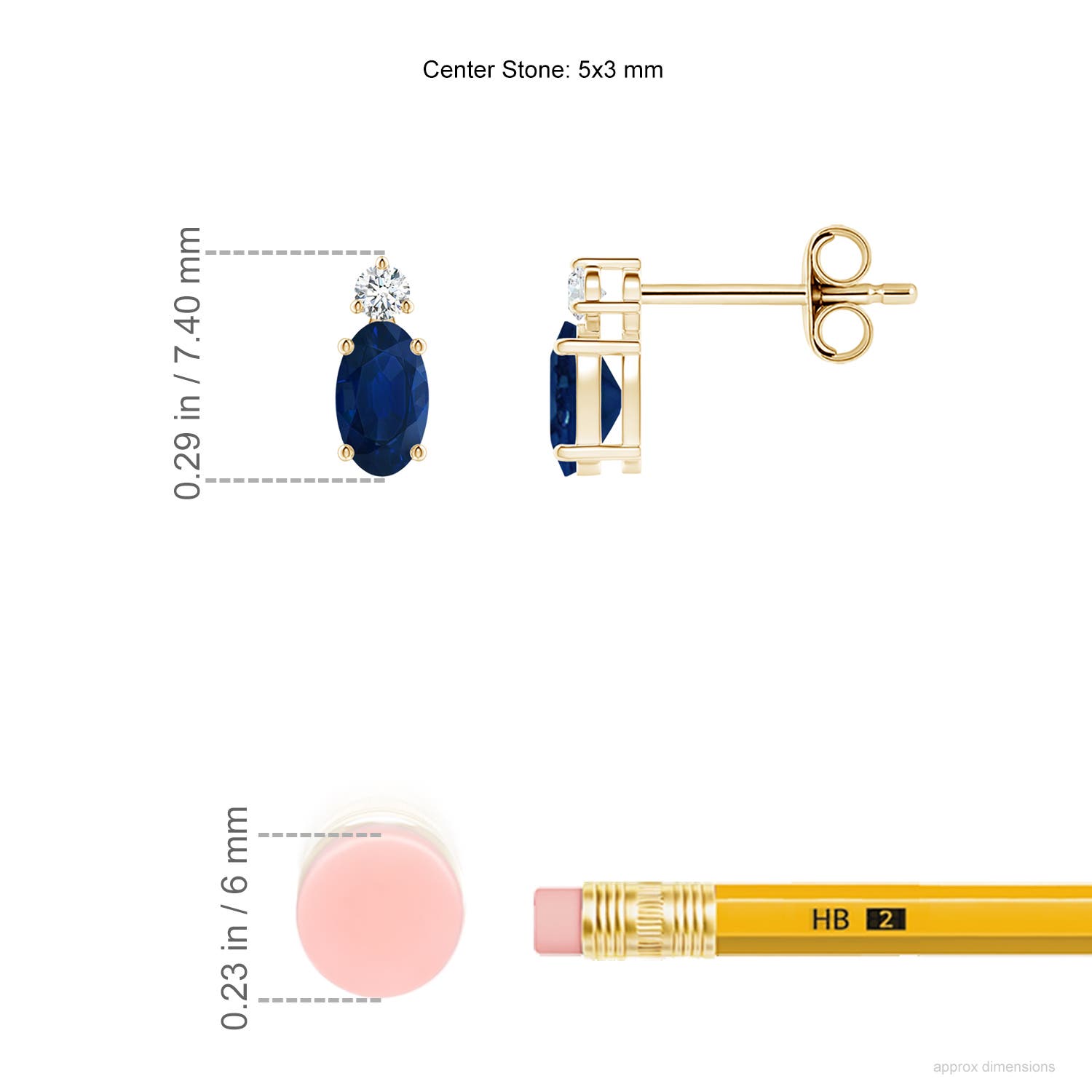 AA - Blue Sapphire / 0.65 CT / 14 KT Yellow Gold