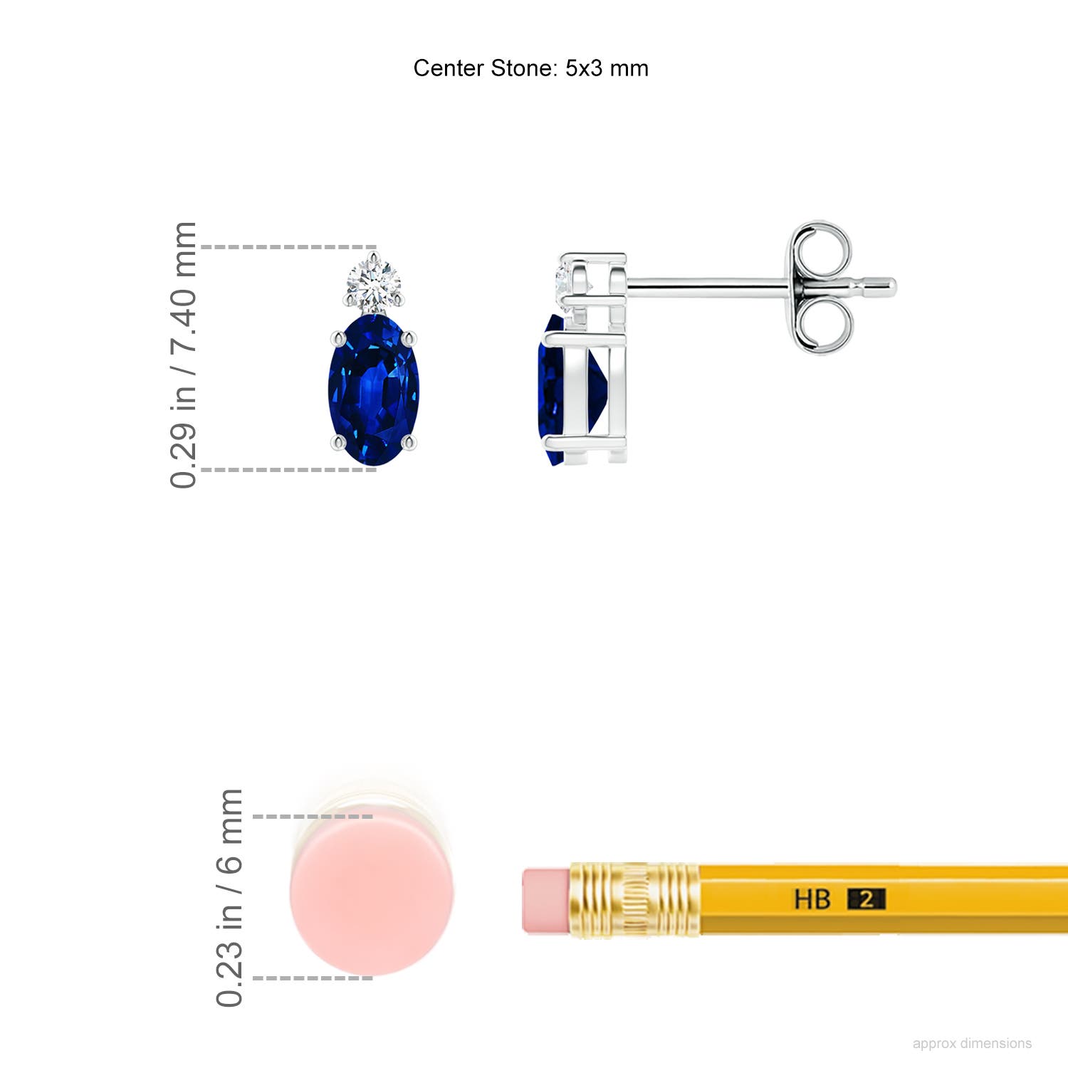 AAAA - Blue Sapphire / 0.65 CT / 14 KT White Gold