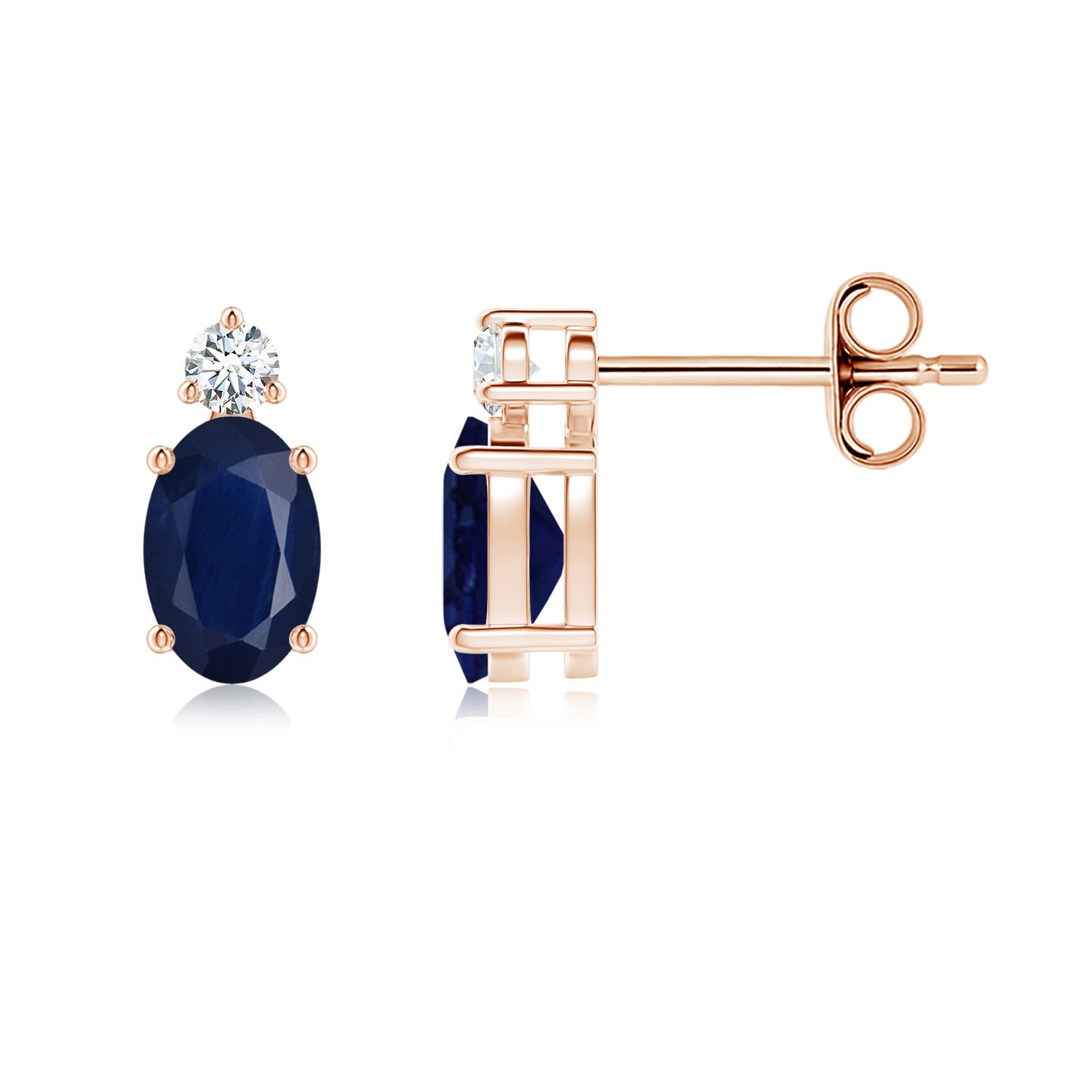 A - Blue Sapphire / 1.28 CT / 14 KT Rose Gold